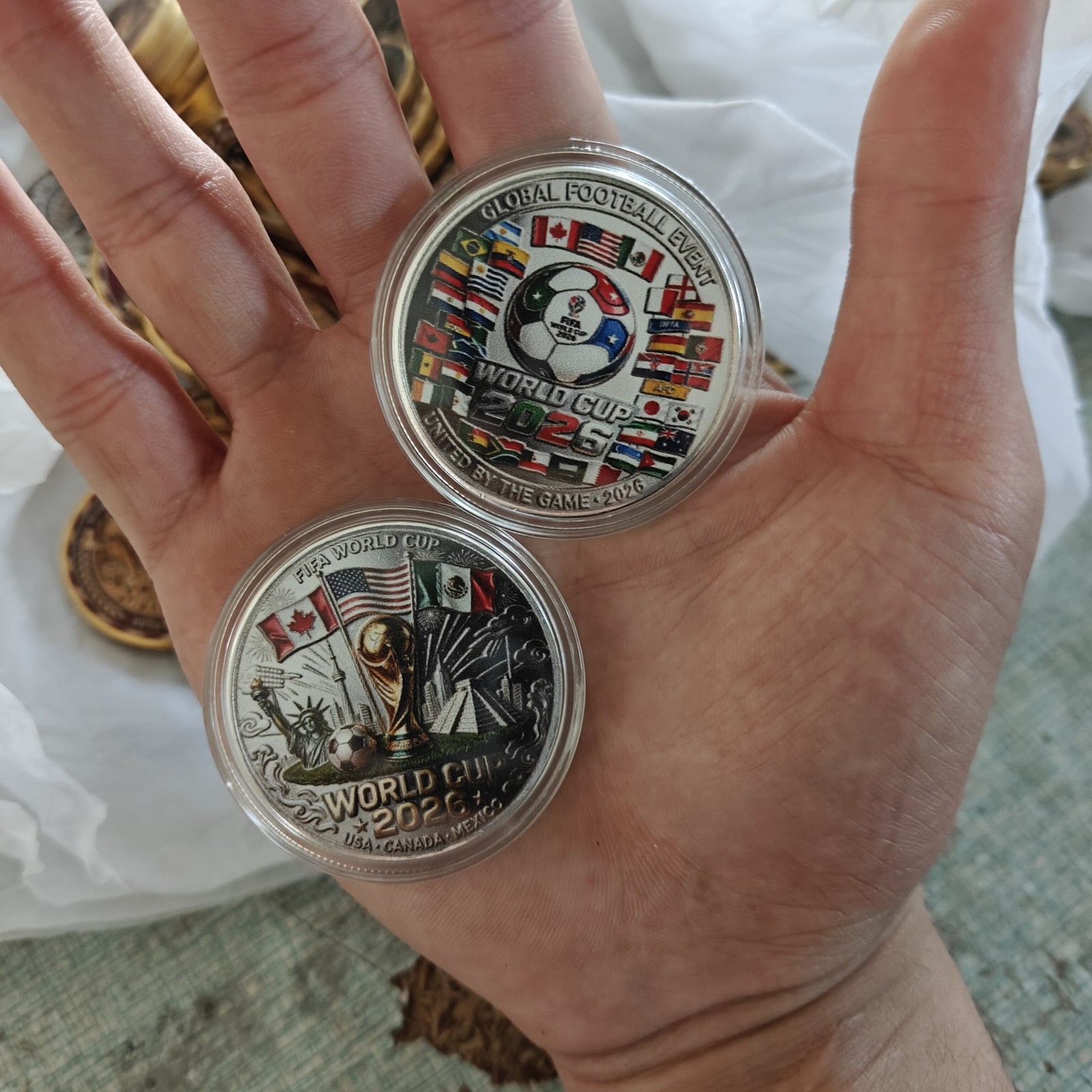 1PC 2026 FIFA World Cup USA Canada Mexico Commemorative Coin Collectible Medal