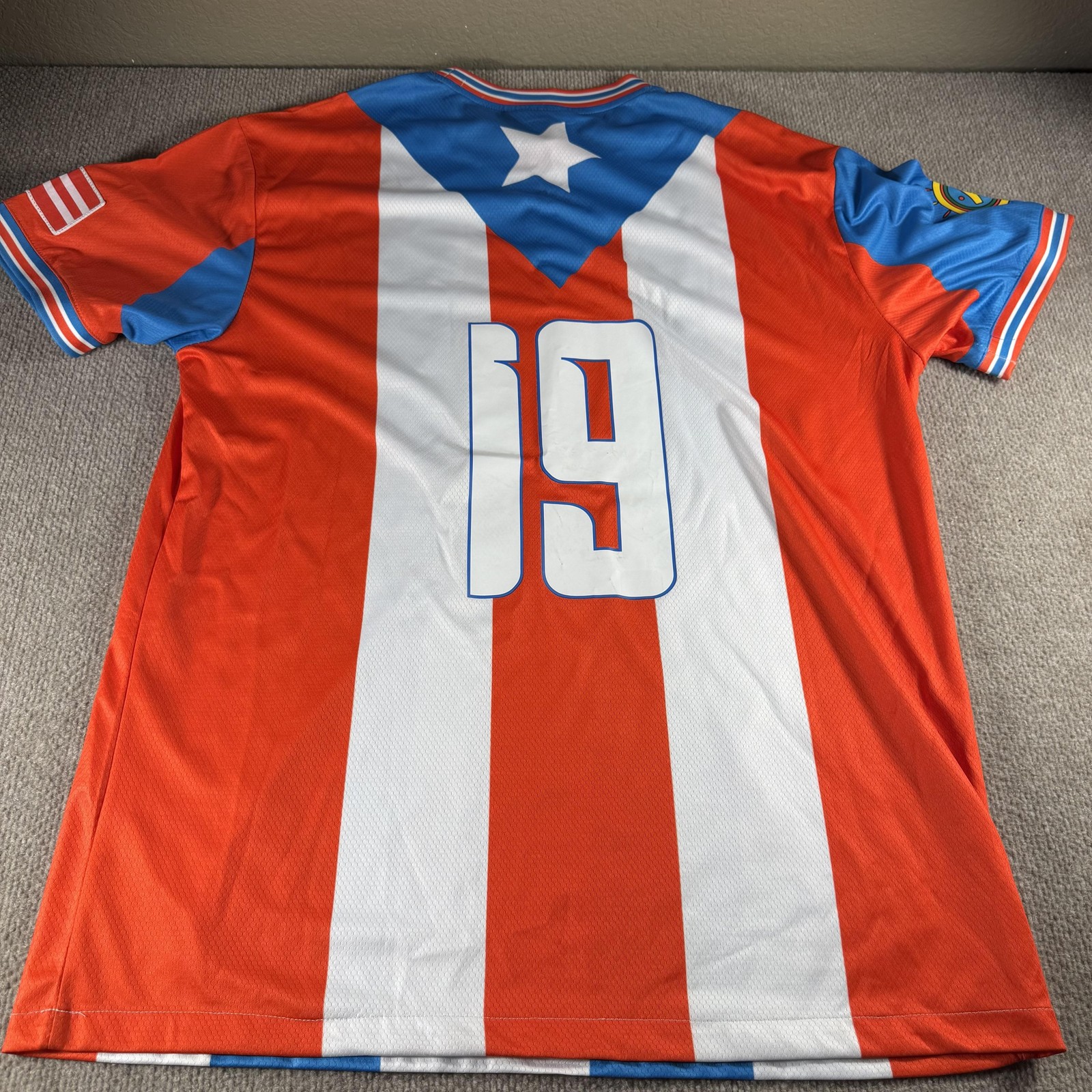 Puerto Rico Jersey Shirt Mens XL Multi-Color Soccer Headgear Classics Striped 19