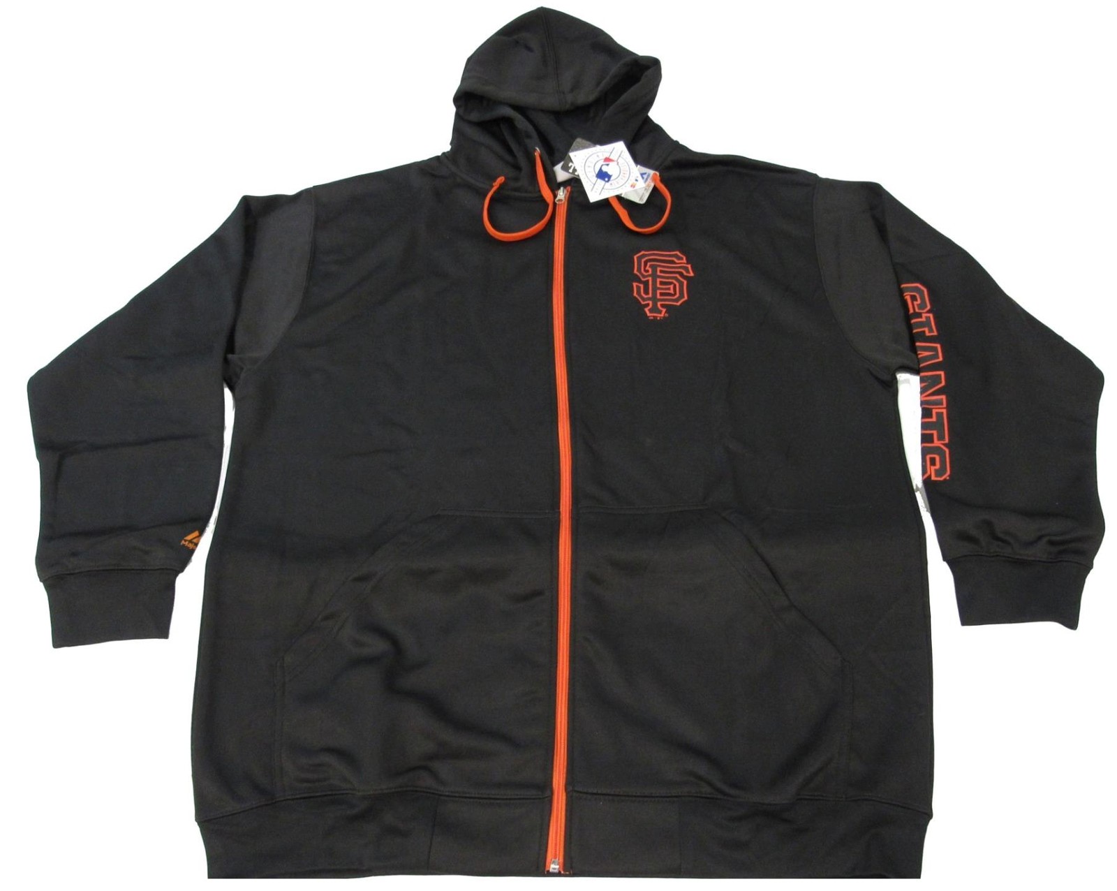 New San Francisco Giants Mens Sizes 2XL-3XL-6XL Majestic Full Zip Jacket Hoodie