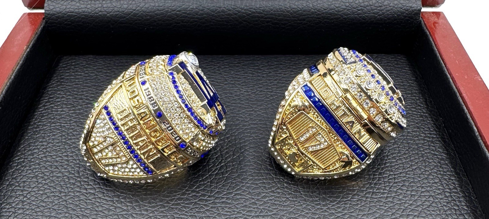 NEW 2024 & 2025 LA DODGERS WORLD SERIES CHAMPIONSHIP RING SET SHOHEI OHTANI CASE