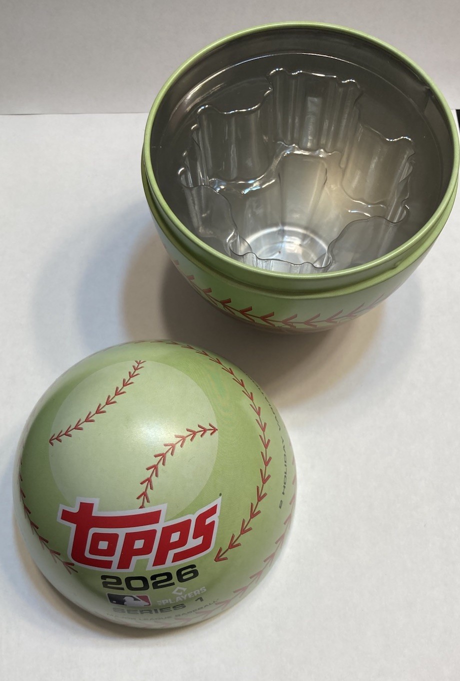 2026 Topps Series 1 Easter Egg Tin – EMPTY NO CARDS – Lime Green – baseball
