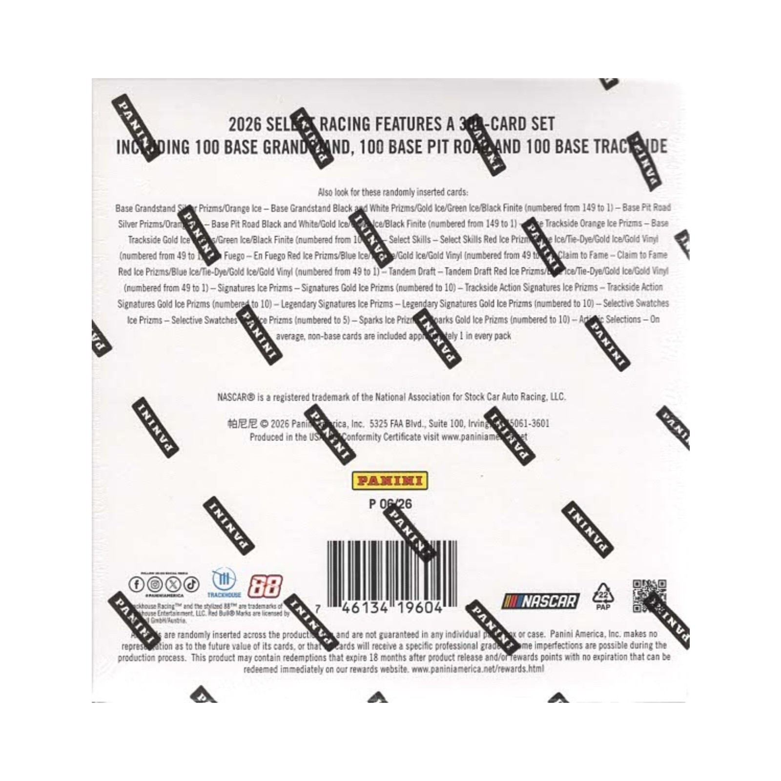 2026 Panini Select NASCAR Racing 40ct Mega Box | New & Sealed | Volume Discount