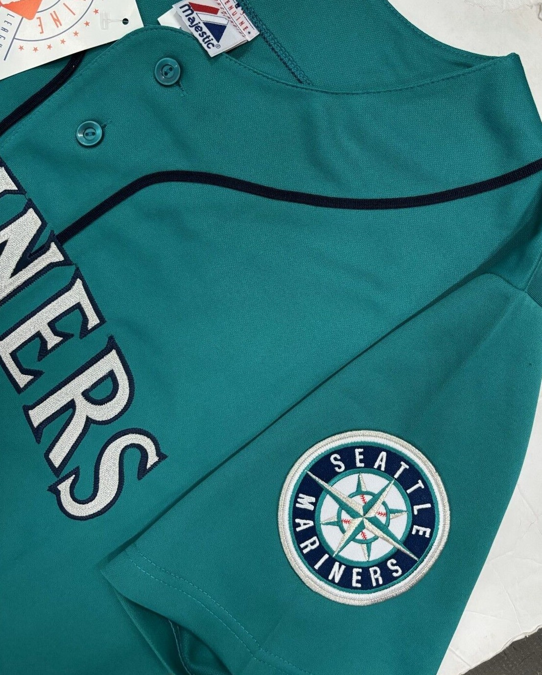 KEN GRIFFEY JR SEATTLE MARINERS 1994 TEAL GREEN THROWBACK JERSEY MAJESTIC NEW