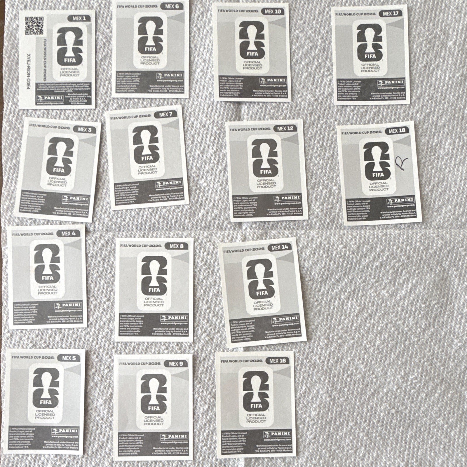 Panini FIFA World Cup 2026 Mexico Sticker Lot (13) Foil #MEX 1-16