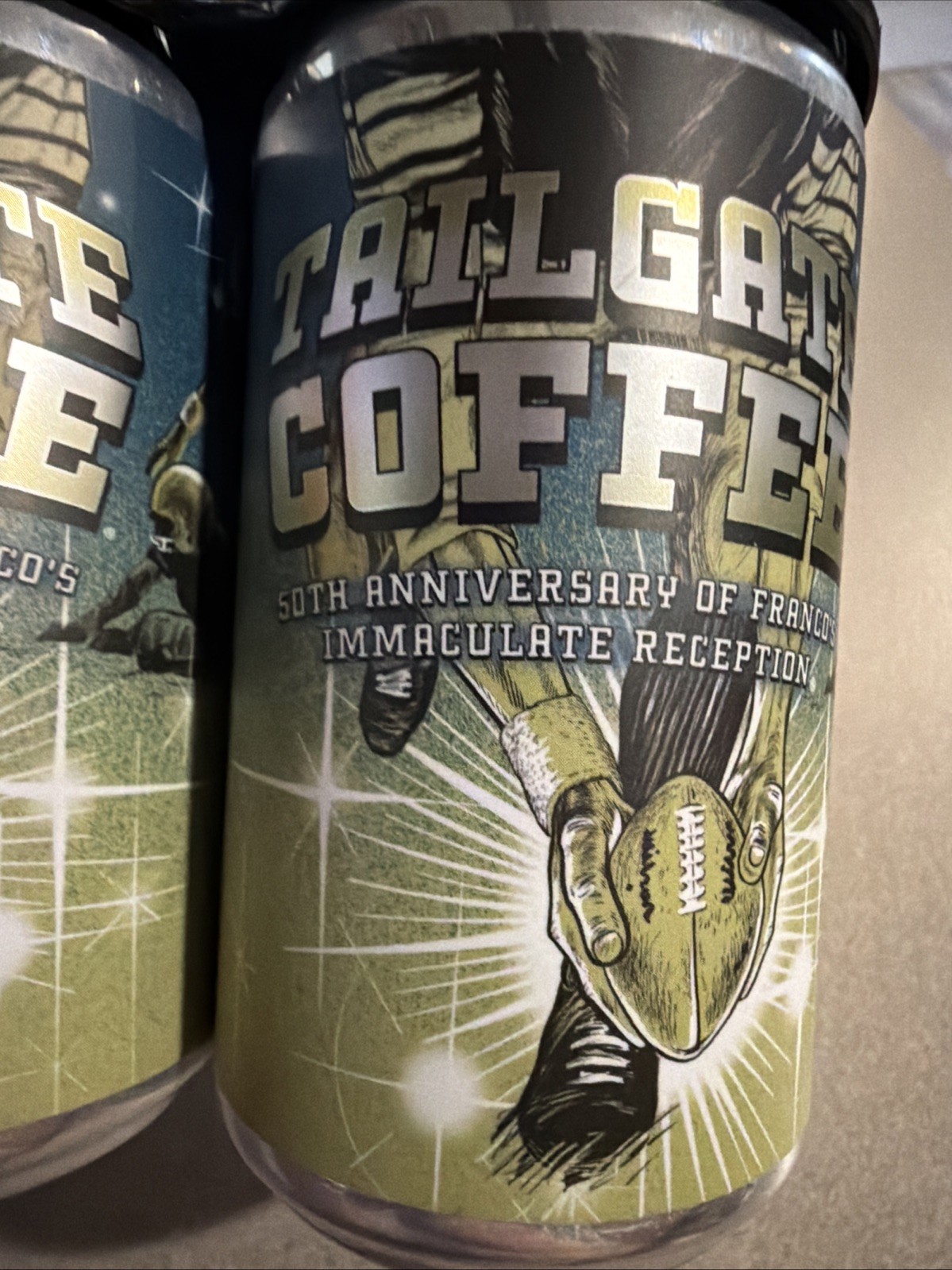 Tailgate Coffee Can 50th Anniversary Franco Harris 1972 “Immaculate Reception”