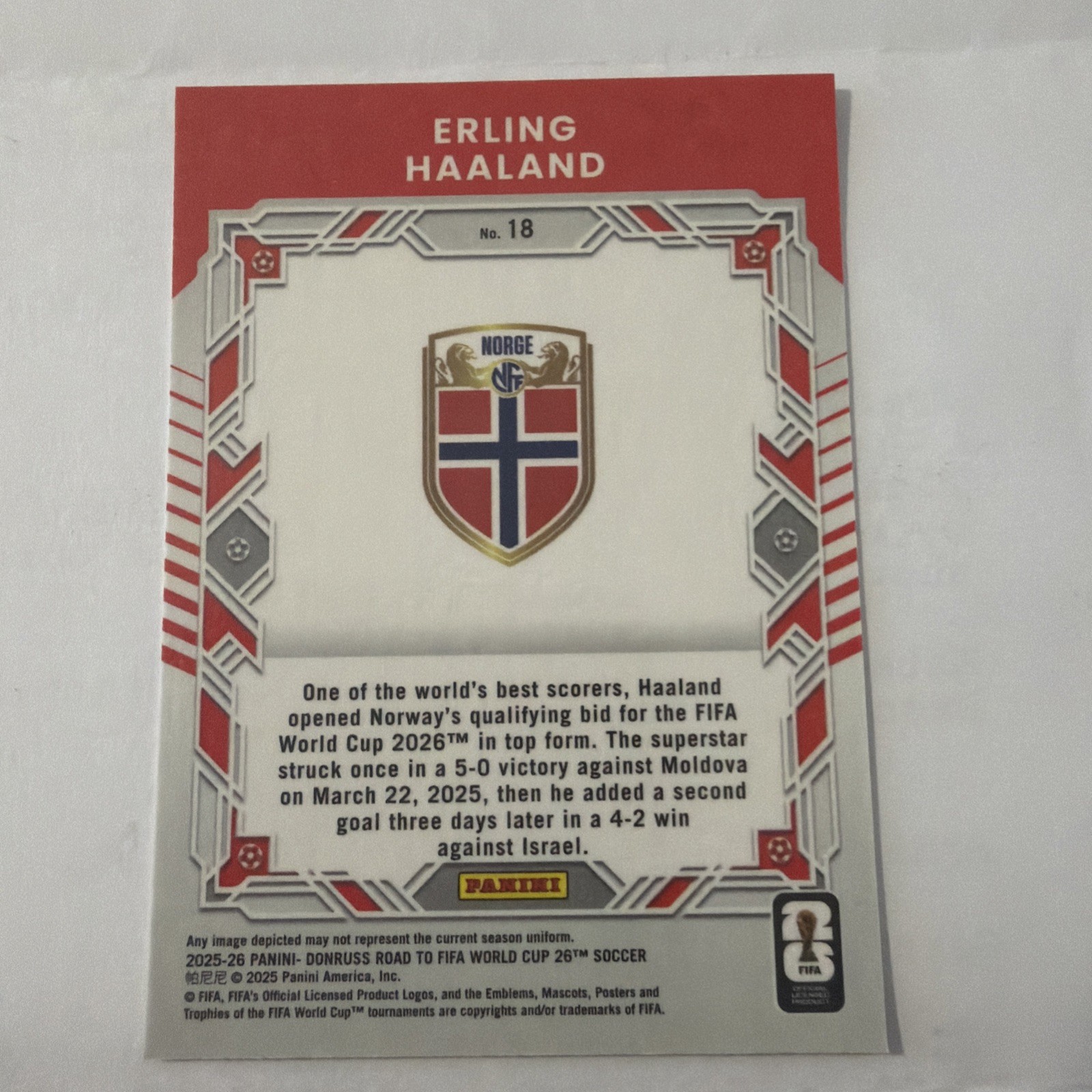 Erling Halland ELITE SERIES RED DONRUSS NORWAY