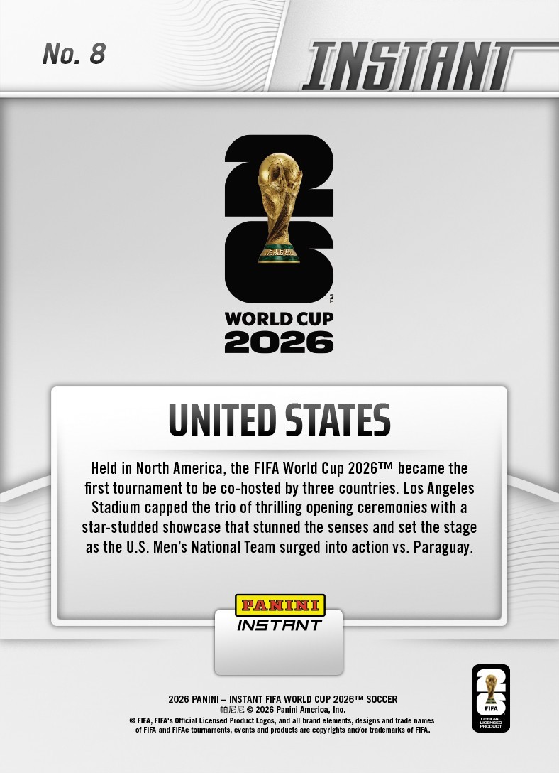 2026 Panini Instant FIFA World Cup #8 United States PRESALE