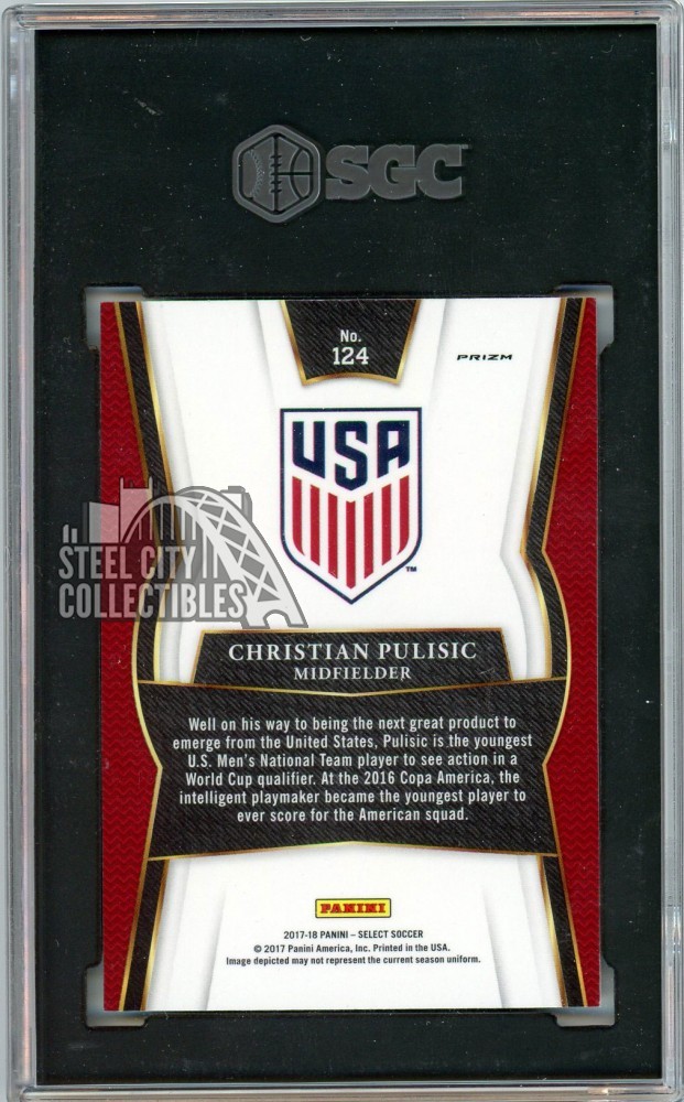 Christian Pulisic 2017-18 Panini Select Multi-Color Card #124 SGC 9