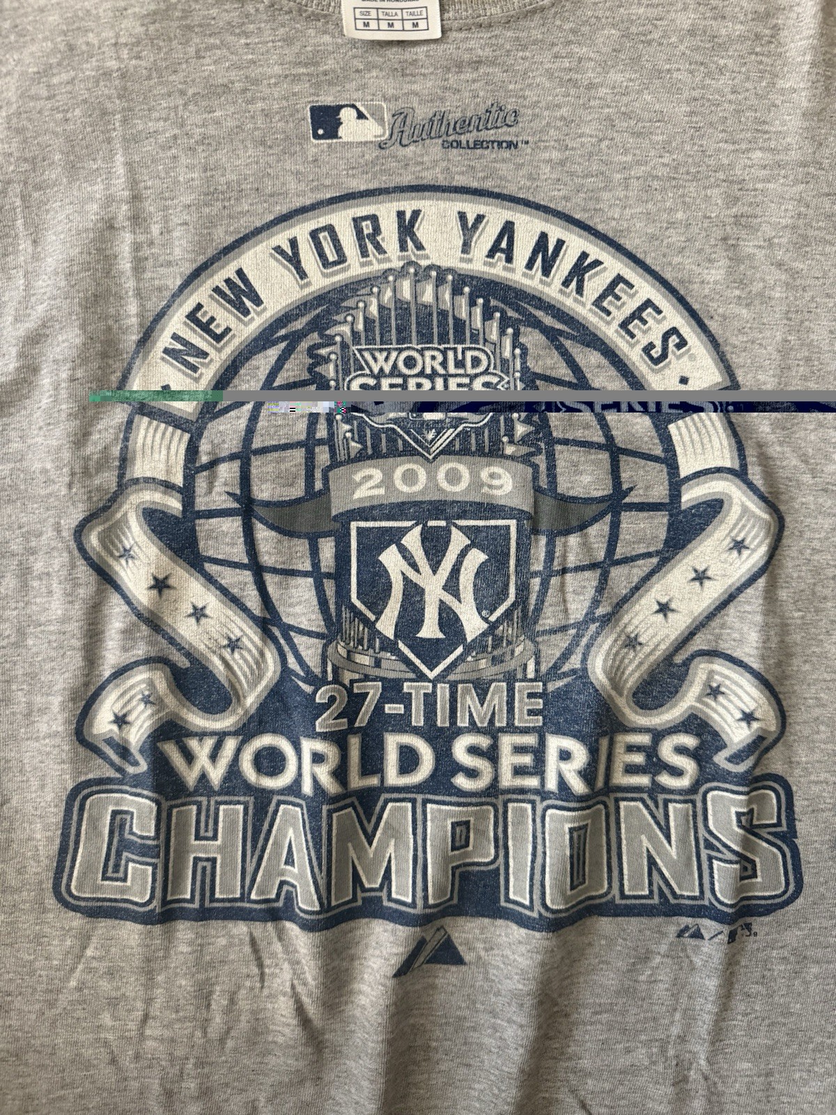 New York Yankees 2009 World Series Champion Tee MLB Baseball NY Majestic Medium