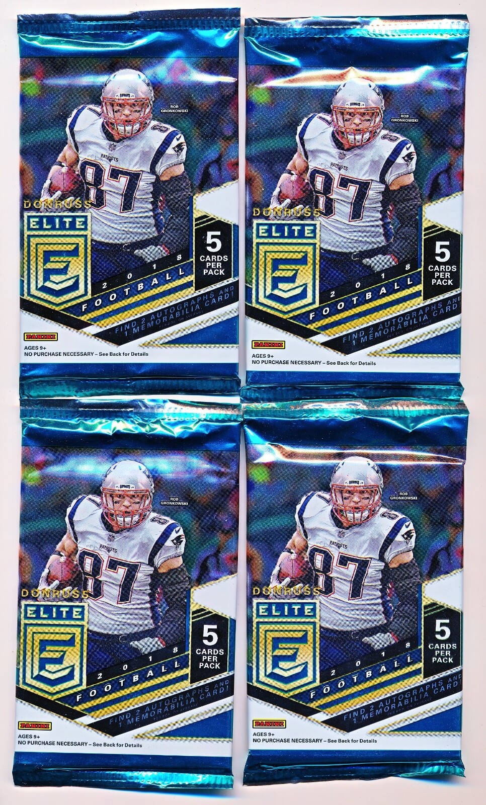 (x4) 2019 Donruss Elite Football 1st Off the Line FOTL Pack – 5 Cards