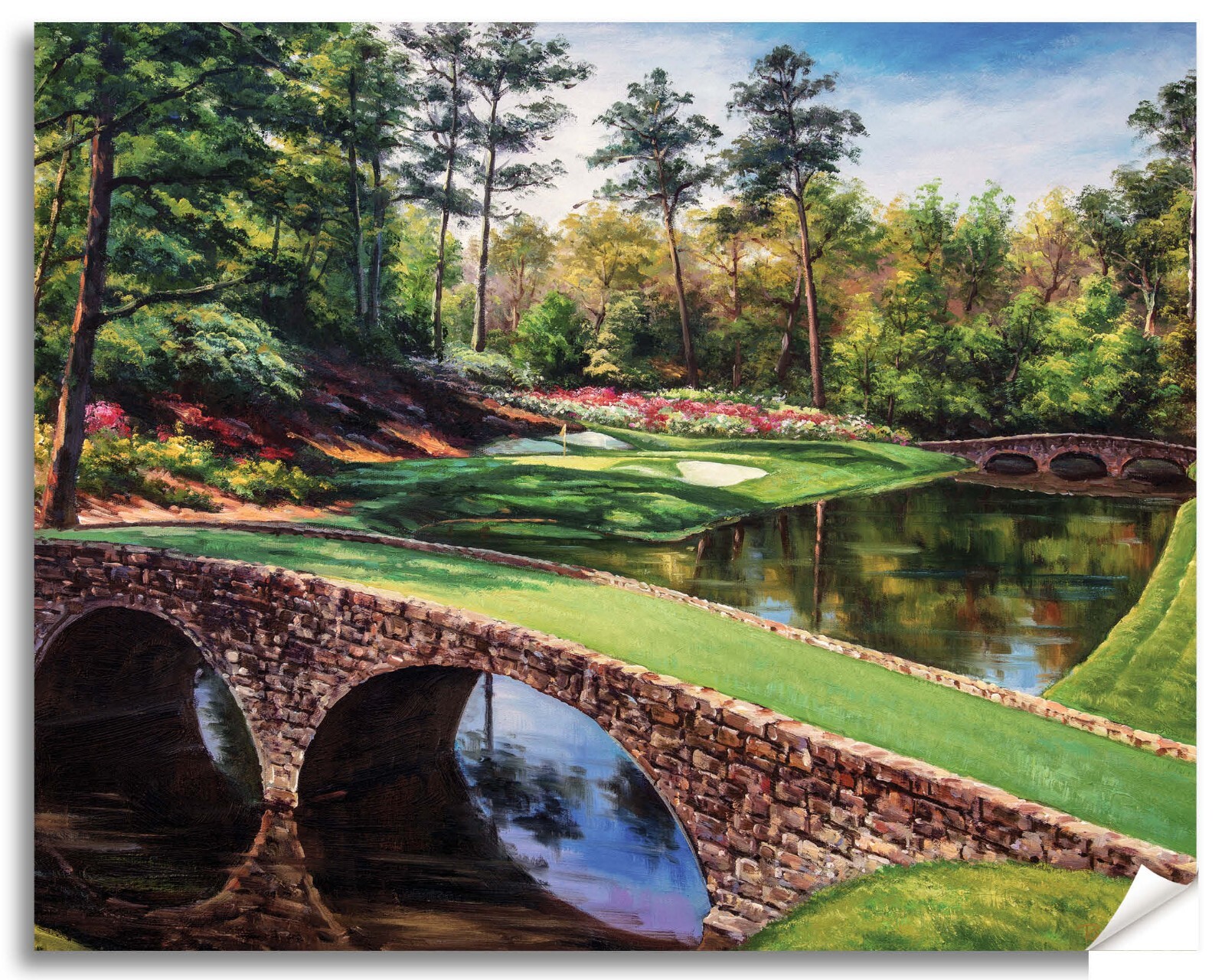 Augusta National Golf Holes 11 12 13 Amen Corner 3 Prints Masters Azalea Pan4
