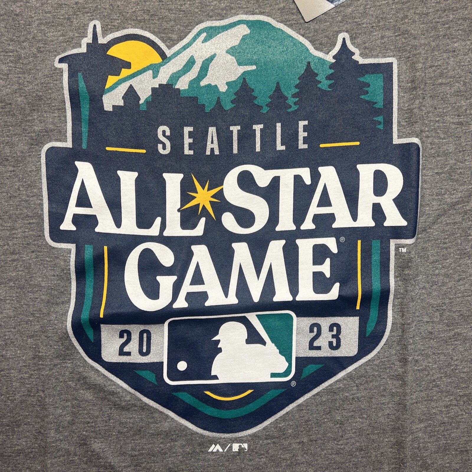 Majestic 2023 MLB Seattle All Star Game Logo T-Shirt Gray | NWT Size L
