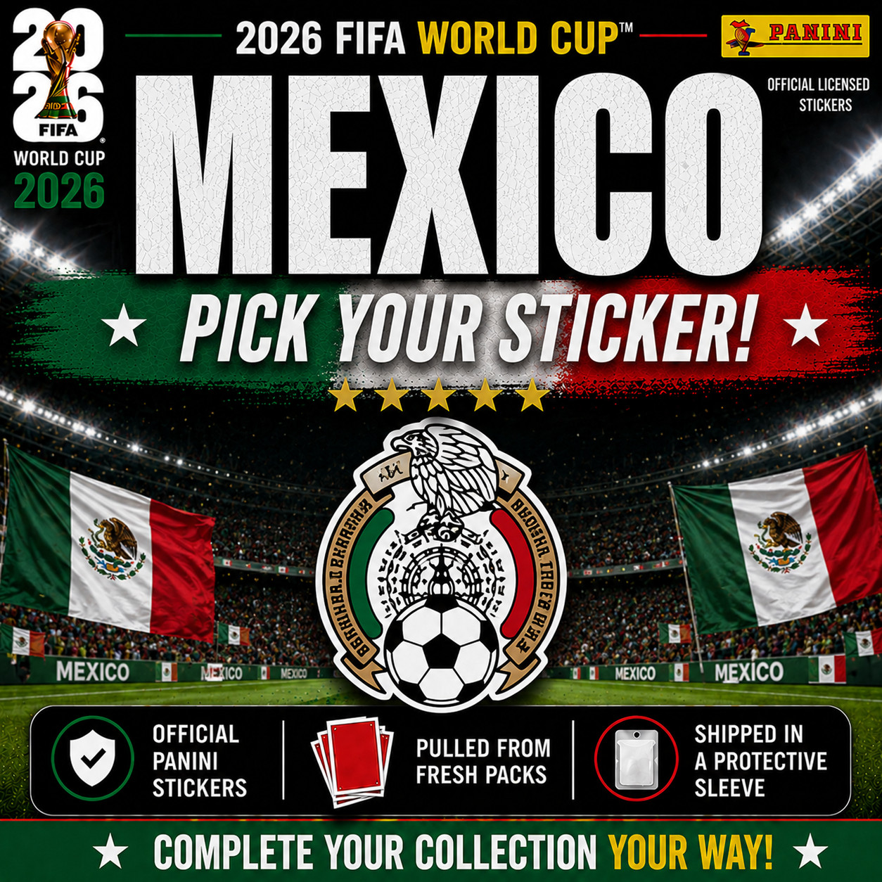 2026 Panini FIFA World Cup Mexico Stickers You Pick Official Soccer
