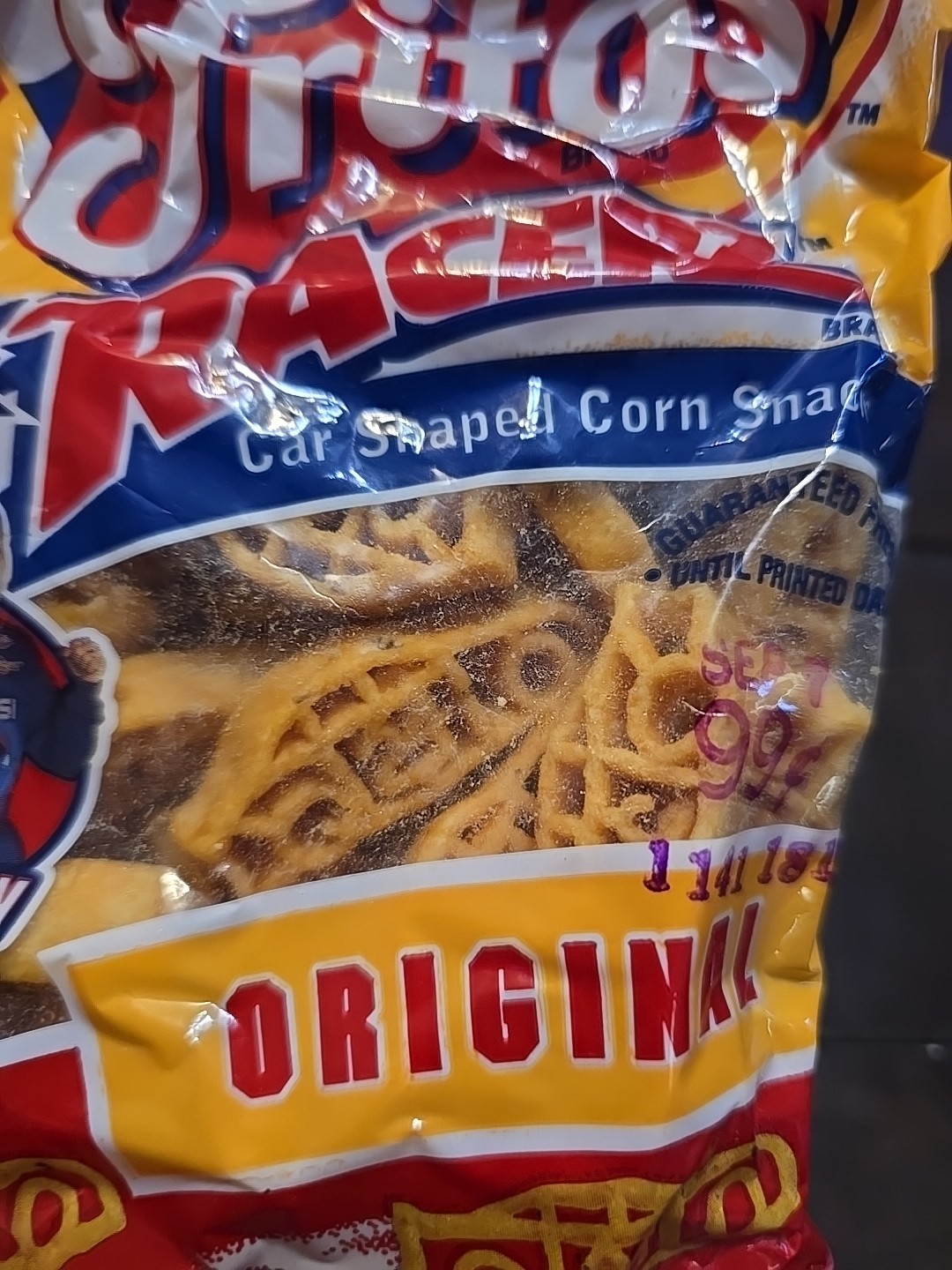 2 NEW! Bags Fritos Racerz, Car Shaped Corn Snacks, Jeff Gordon 4 3/4 Oz Each Bag