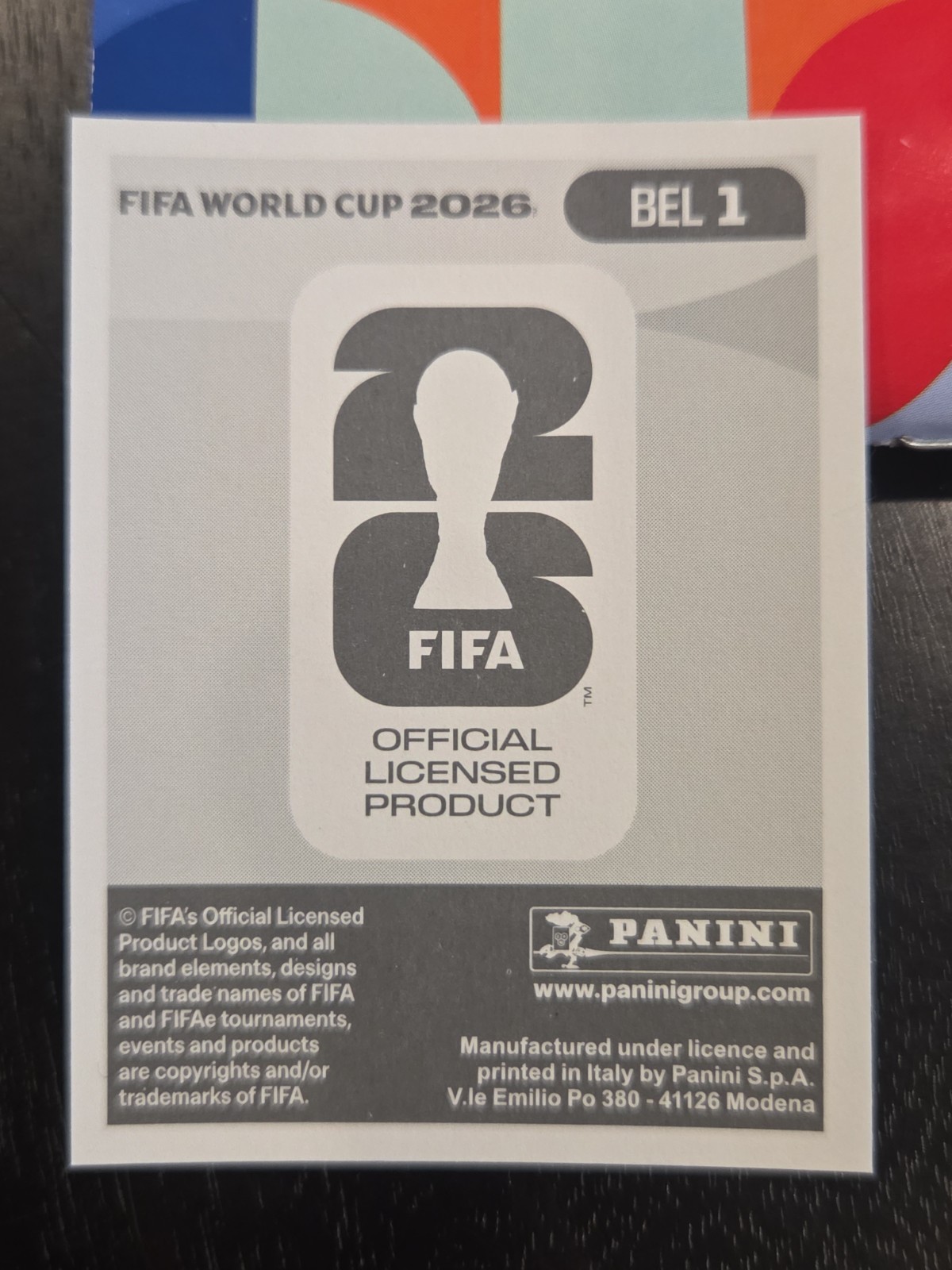 2026 Panini FIFA World Cup Sticker Belgium Team Logo #BEL 1 -US Edition