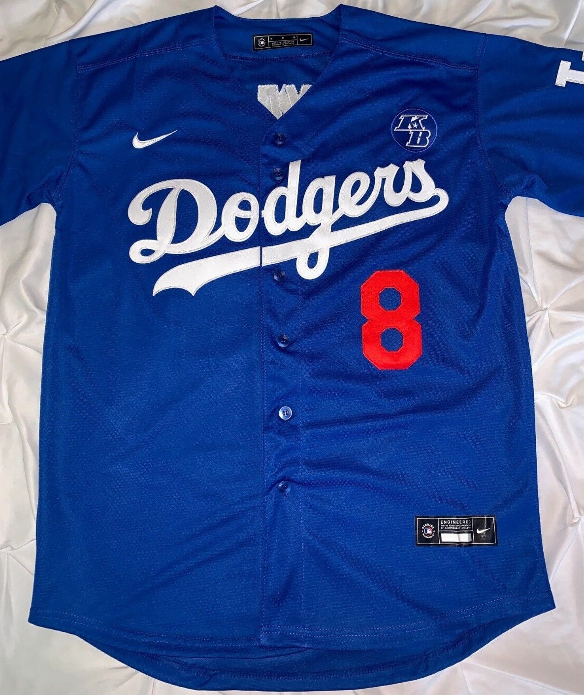 Kobe Bryant Los Angeles Dodgers #8 #24 Adult M L XL 2XL White Black Blue Jersey