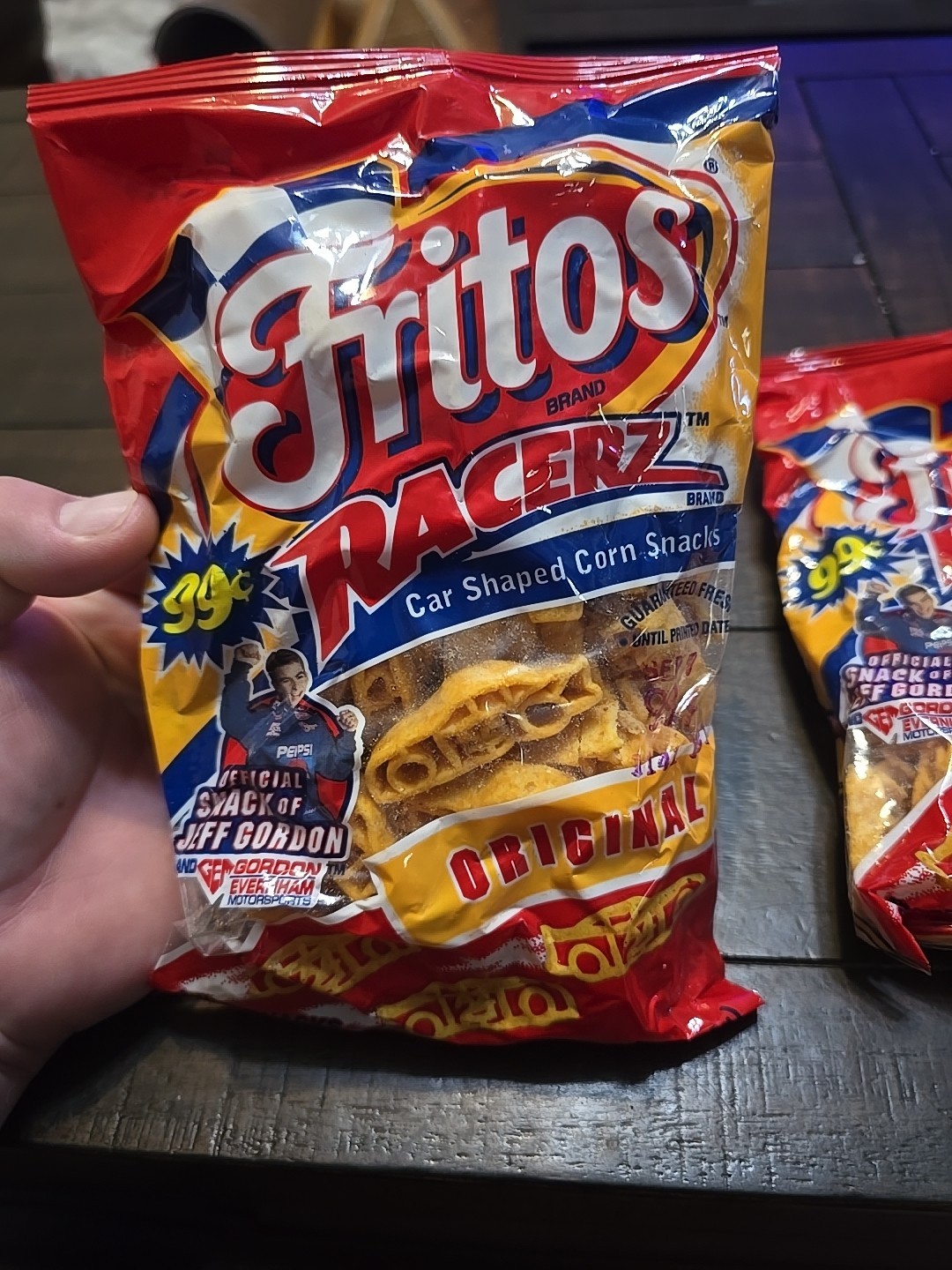 2 NEW! Bags Fritos Racerz, Car Shaped Corn Snacks, Jeff Gordon 4 3/4 Oz Each Bag