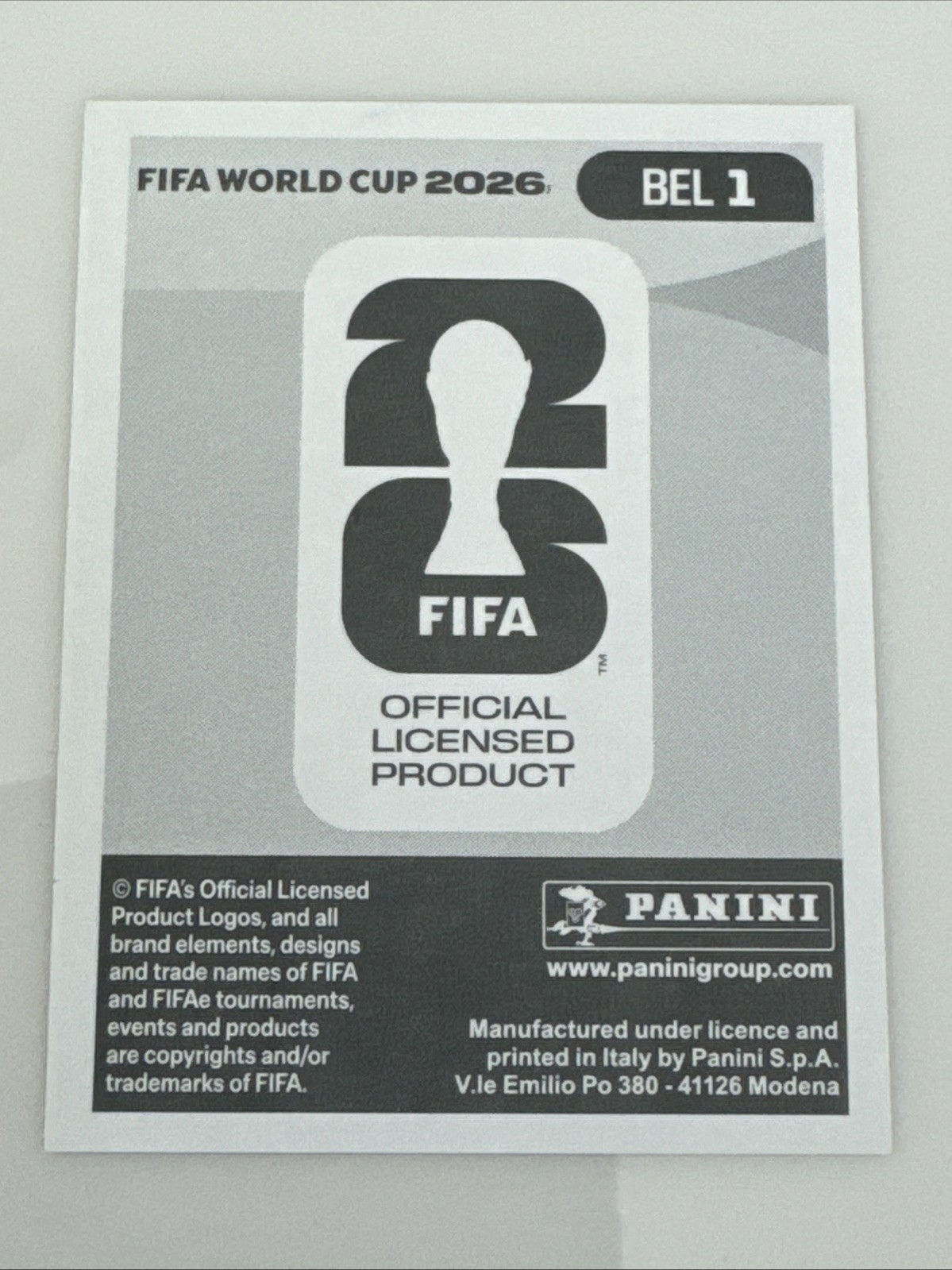 Panini FIFA World Cup 2026 Belgium BEL 1 Royal Belgian FA Club Badge Sticker