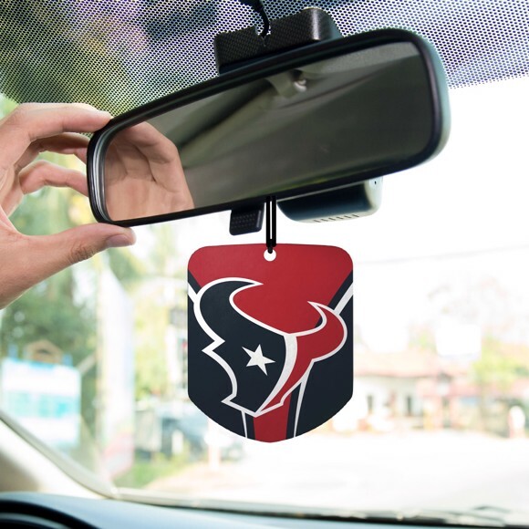 NEW 2pk NFL Houston Texans Bull Logo Paper Hanging Car Air Freshener Perfume