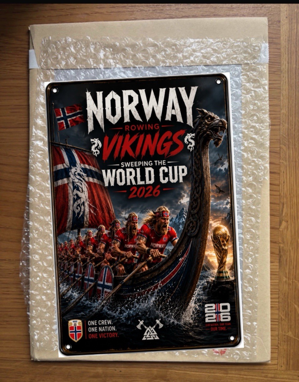Norway Fc Metal Sign World Cup 2026 Rowing Vikings Merch 6×8”