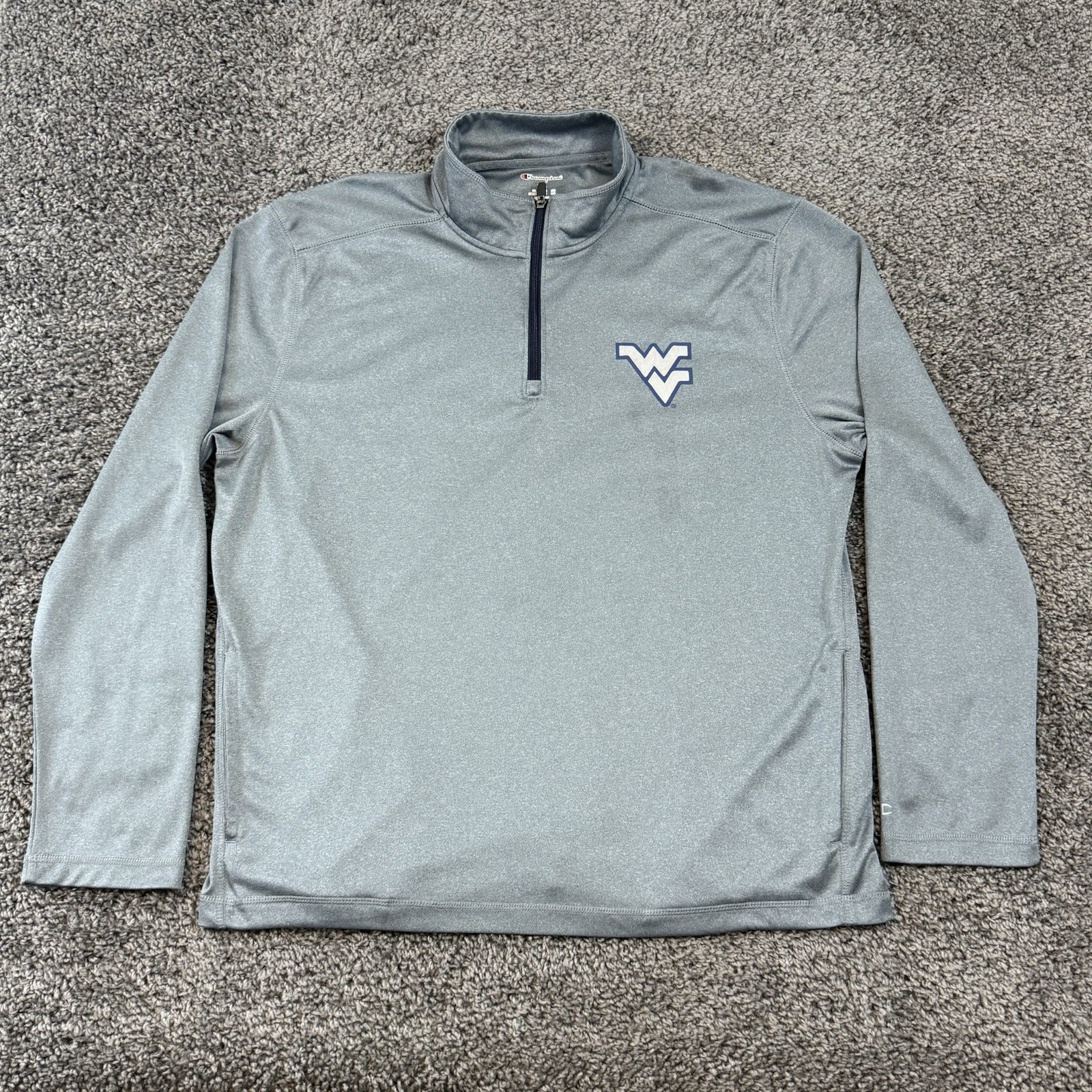 Champion WVU Mountaineers 1/4 Zip Pullover 2XL Gray West Virginia