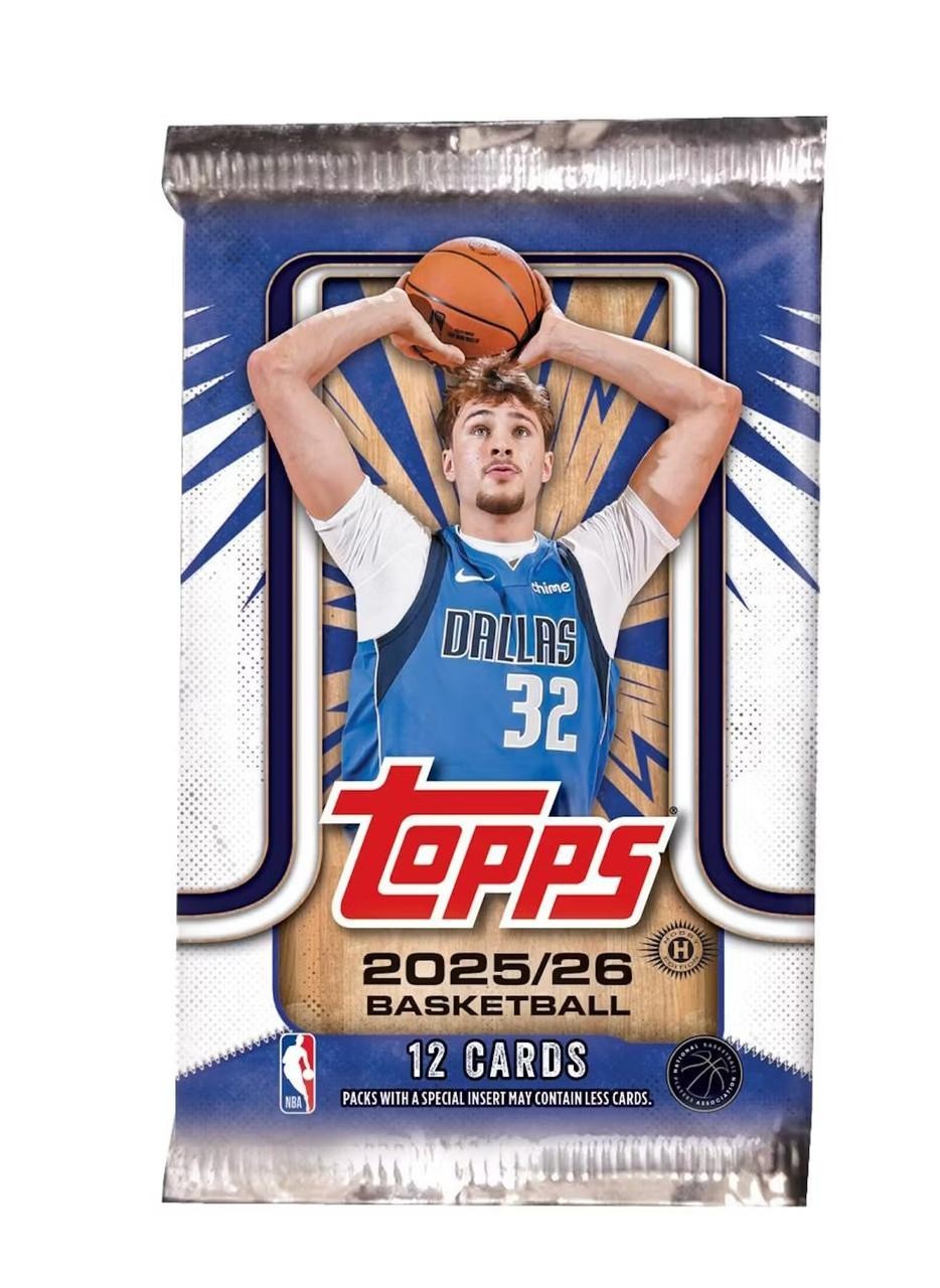 1x 2025-26 Topps Basketball Hobby Pack New Factory Sealed From Box – 12 Cards