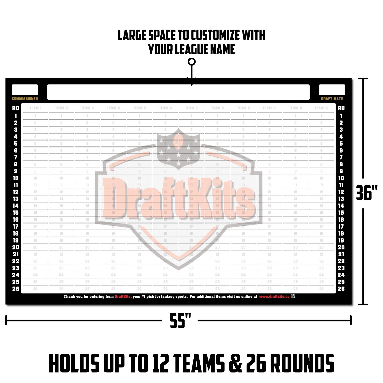 Fantasy Football AUCTION Draft Board Kit – NEW for 2026 – Stickers & Board