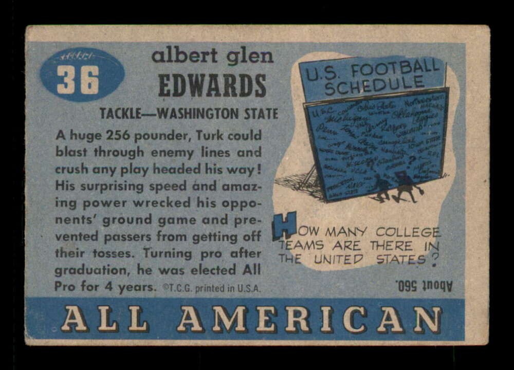 1955 Topps #36 Turk Edwards SP VG X3271017
