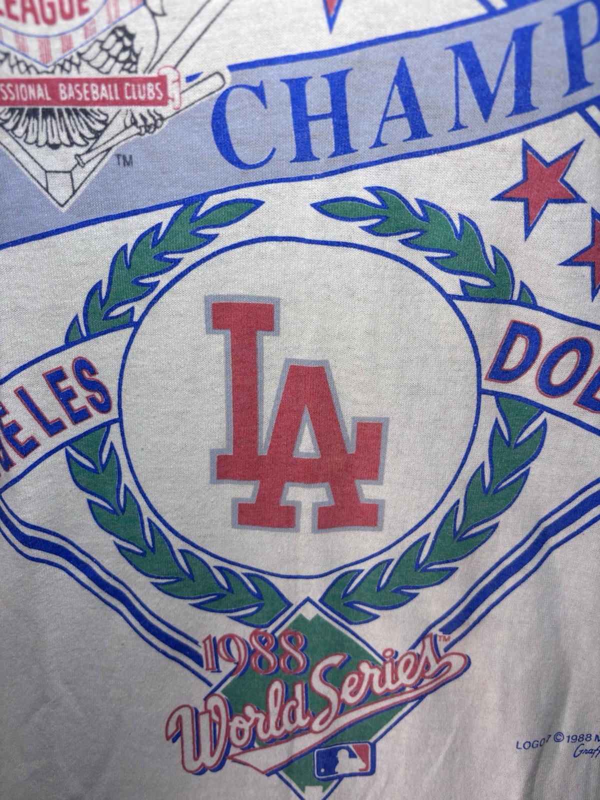 VTG 1988 LA Dodgers World Series Champions T-Shirt Large Tee Jays Single Stitch