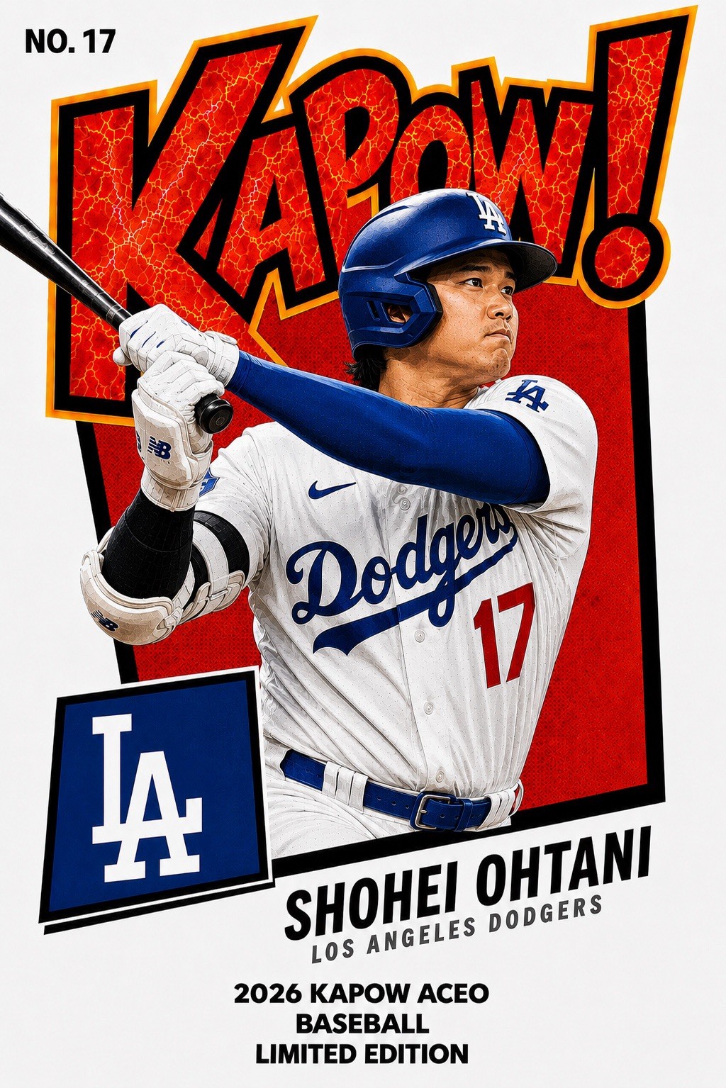 Limited 2026 Shohei Ohtani Vertical Gold Kapow Original Art Card #10/10 MVP
