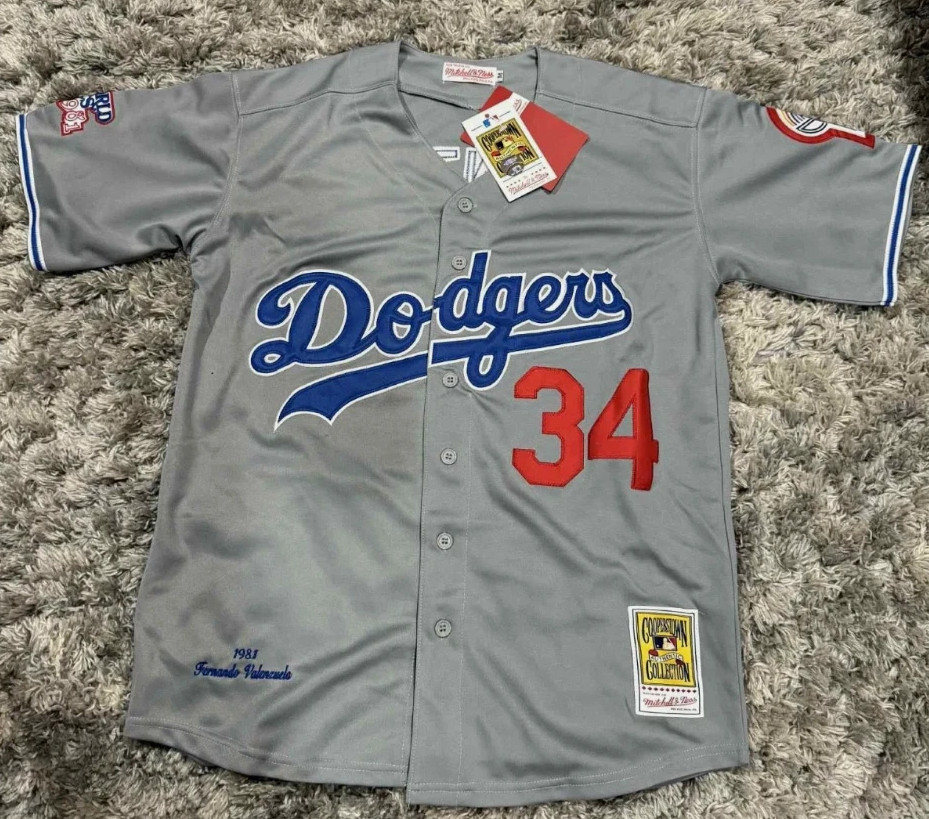 FERNANDO VALENZUELA #34 Los Angeles Dodgers World Series Baseball Jersey-NEW