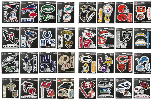 Brand New NFL All Teams Team ProMark Die-Cut Decal Stickers 3-Pack