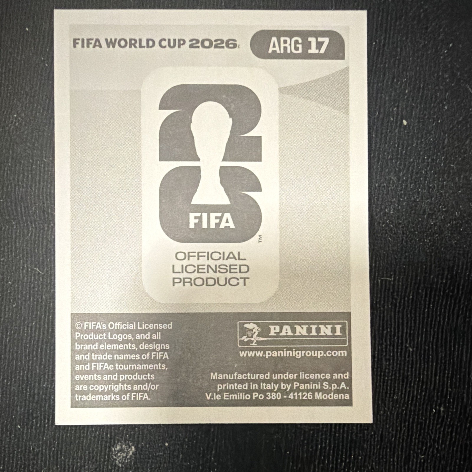 Panini FIFA World Cup 2026 Sticker ARG 17 Lionel Messi Portrait Non-Stuck