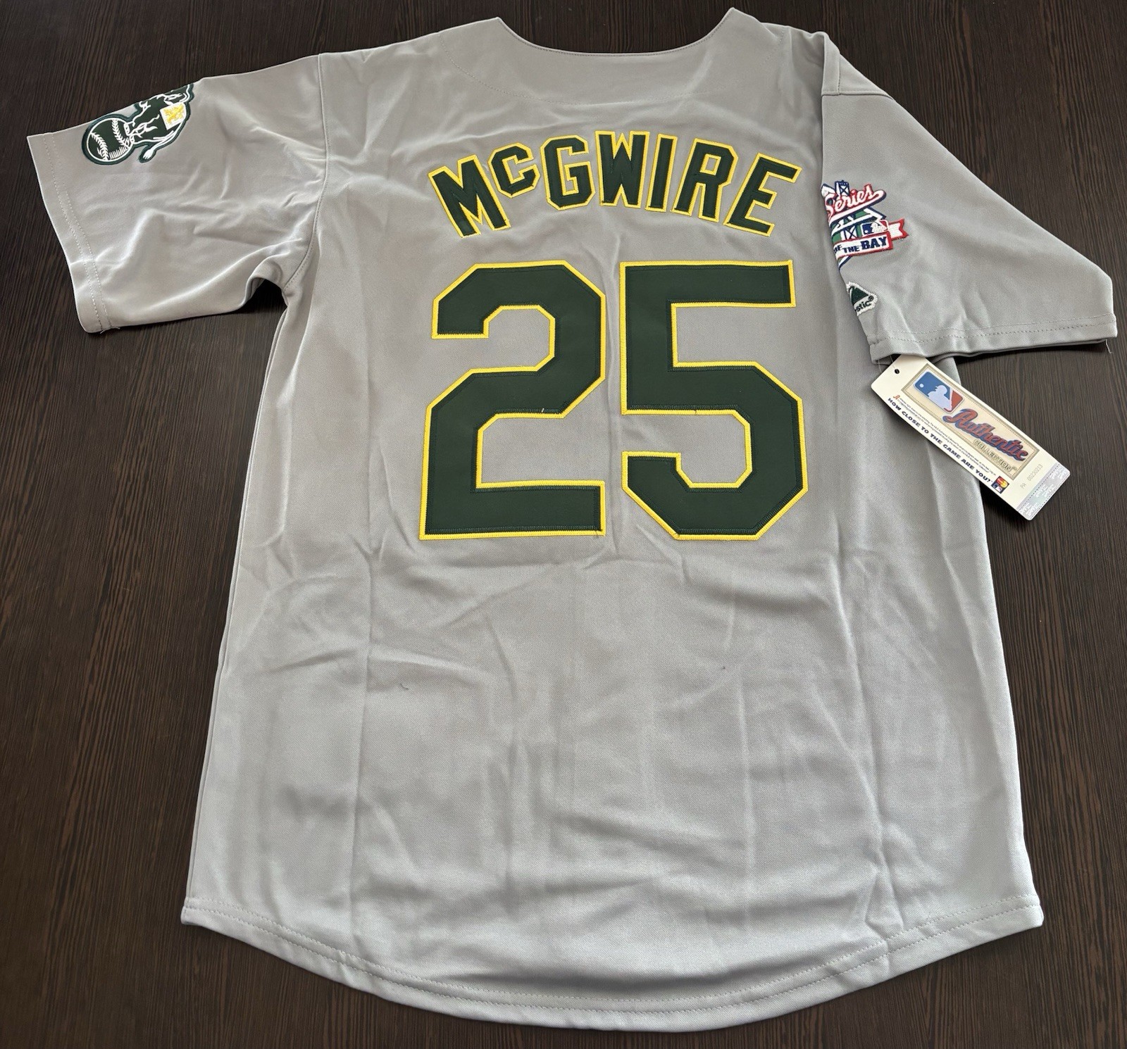 Mark McGwire Oakland Athletics 1989 World Series Men’s Jersey! Ships Same Day!