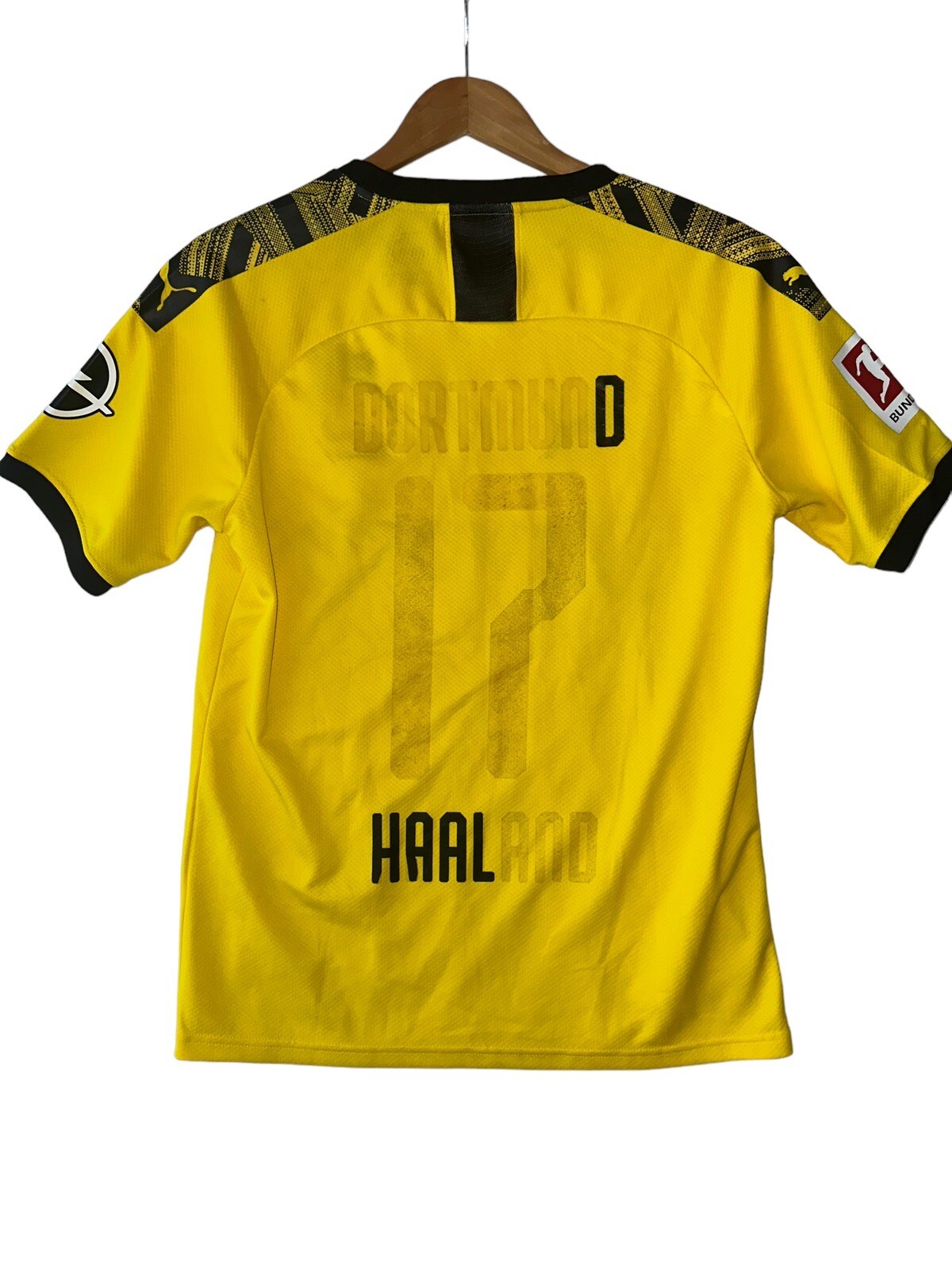 Puma Dortmund Erling Haaland #17 Home Yellow Jersey Size Small