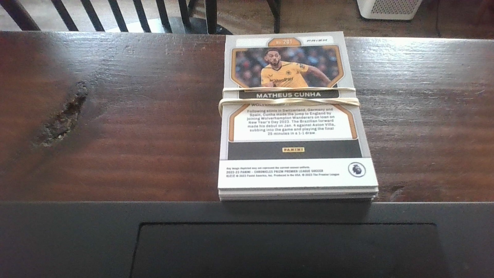 a stack of panini prizm soccer cards excellent condition including halland