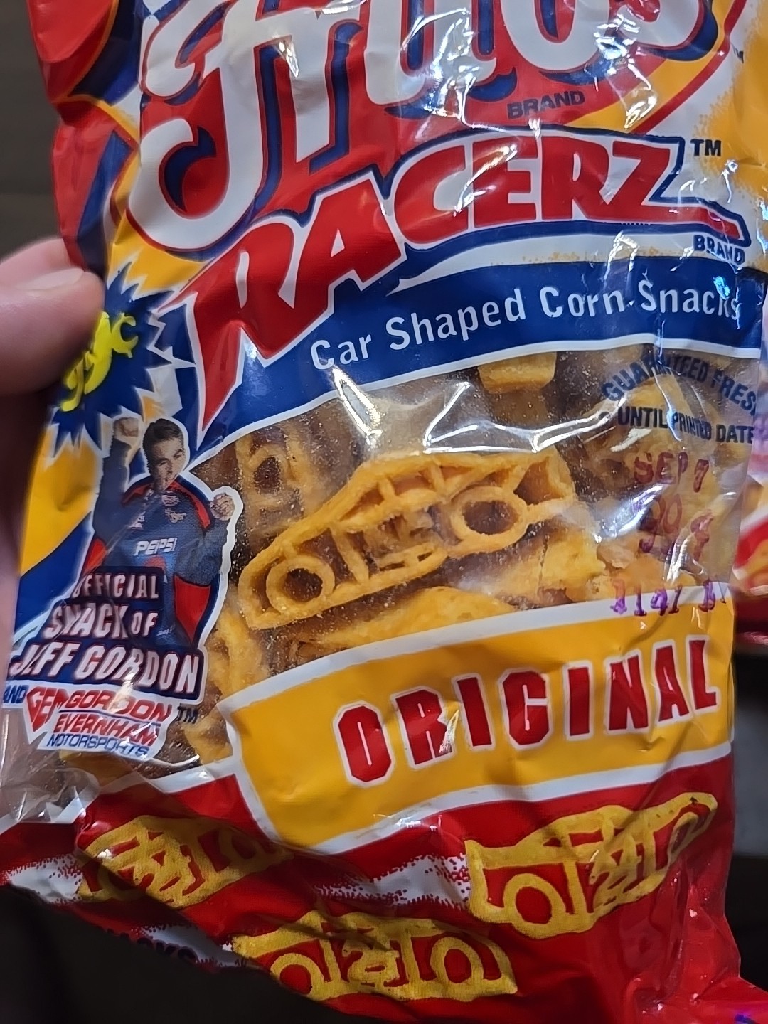 2 NEW! Bags Fritos Racerz, Car Shaped Corn Snacks, Jeff Gordon 4 3/4 Oz Each Bag
