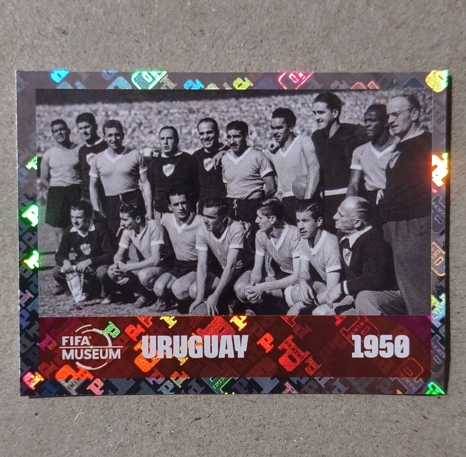 Panini FIFA Museum Uruguay 1950 Team Picture Soccer Sticker Non-Stuck English