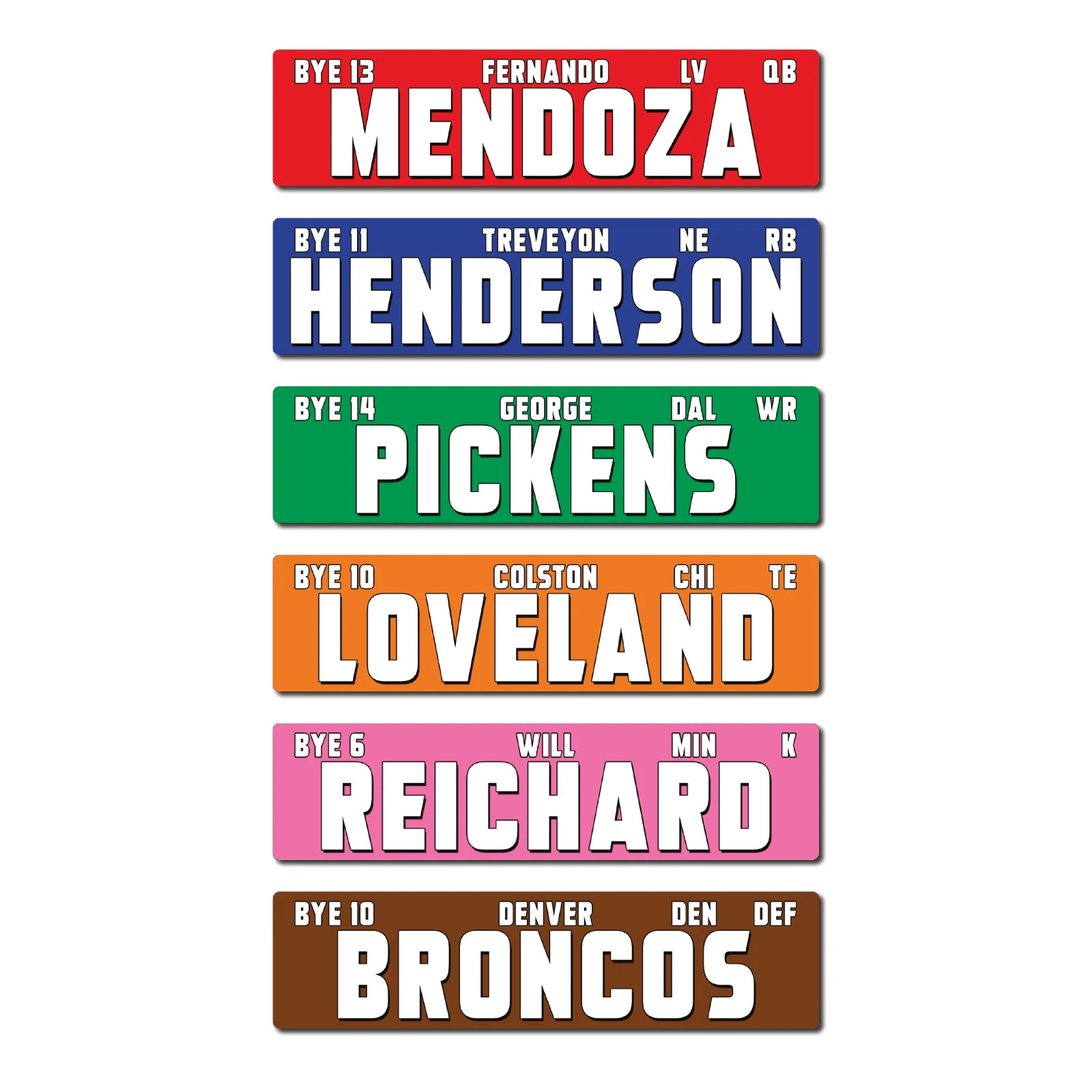 Fantasy Football Draft Board Kit – NEW for 2026 – LARGE Player Stickers & Board