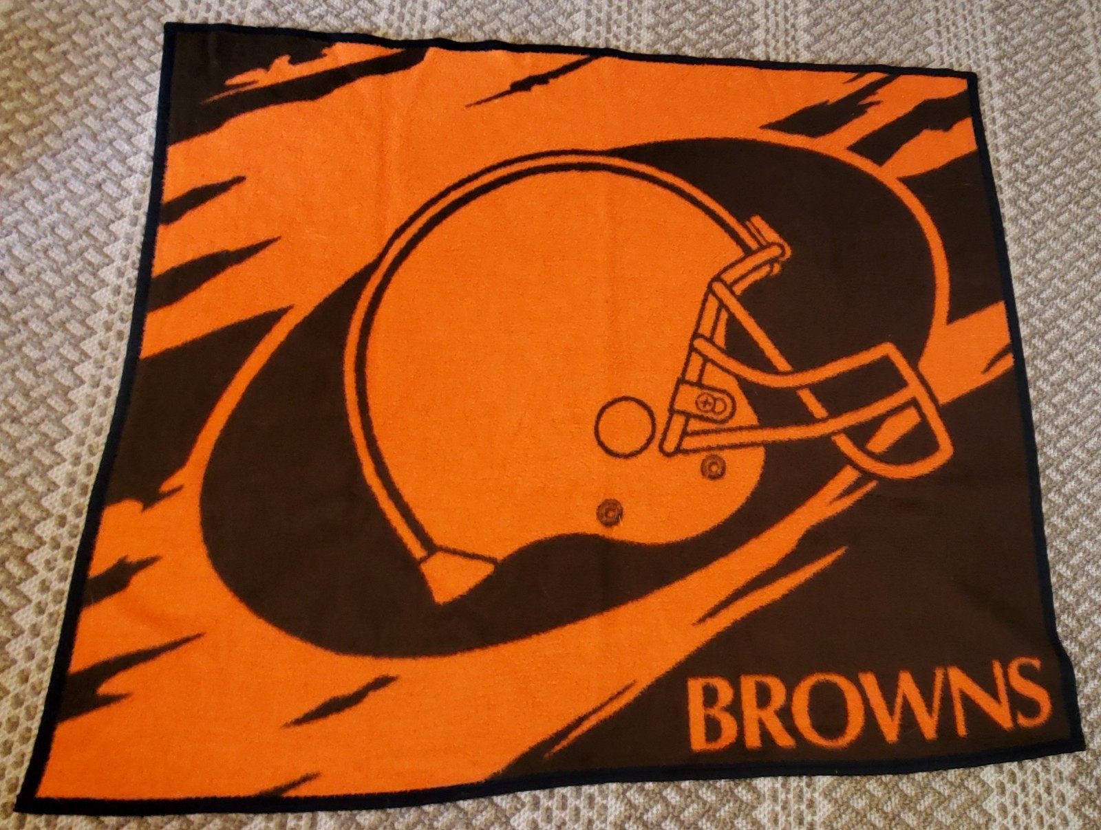 Cleveland Browns Vintage Biederlack Fleece Double Sided Blanket 55 X 36