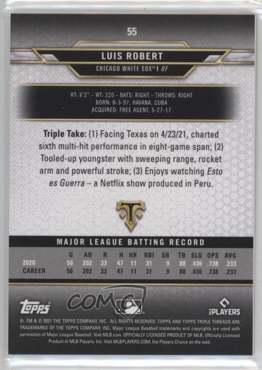 2021 Topps Triple Threads Luis Robert #55 0x36