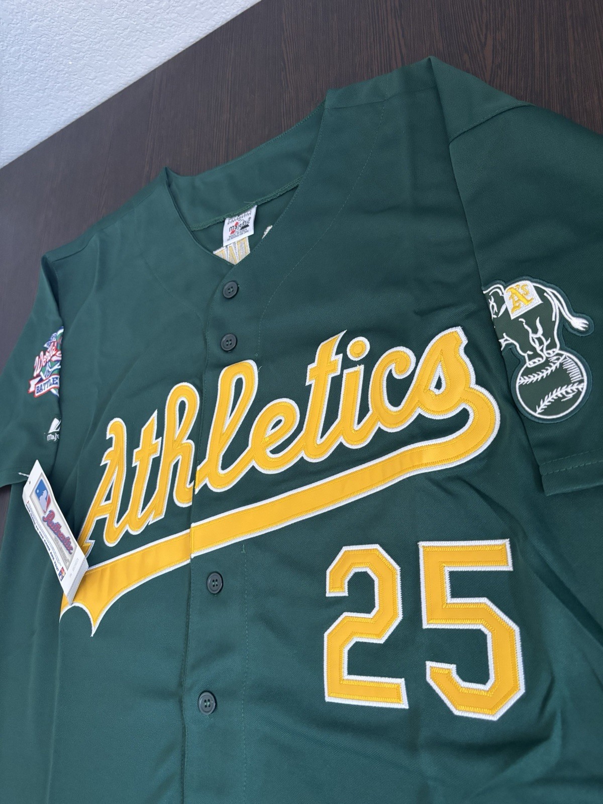 Mark McGwire Oakland Athletics 1989 World Series Men’s Jersey! Ships Same Day!