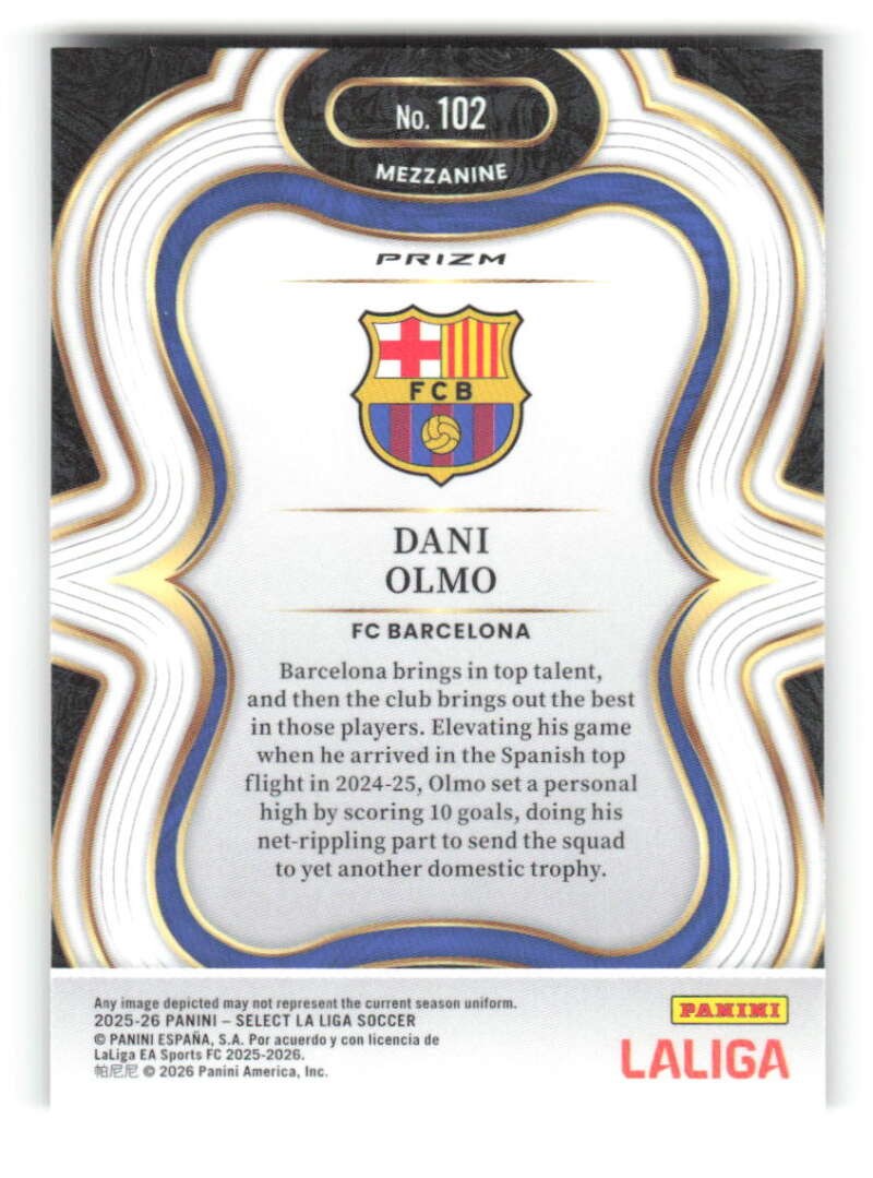 2025-26 Panini Select La Liga Multi-Color #102 Dani Olmo FC Barcelona