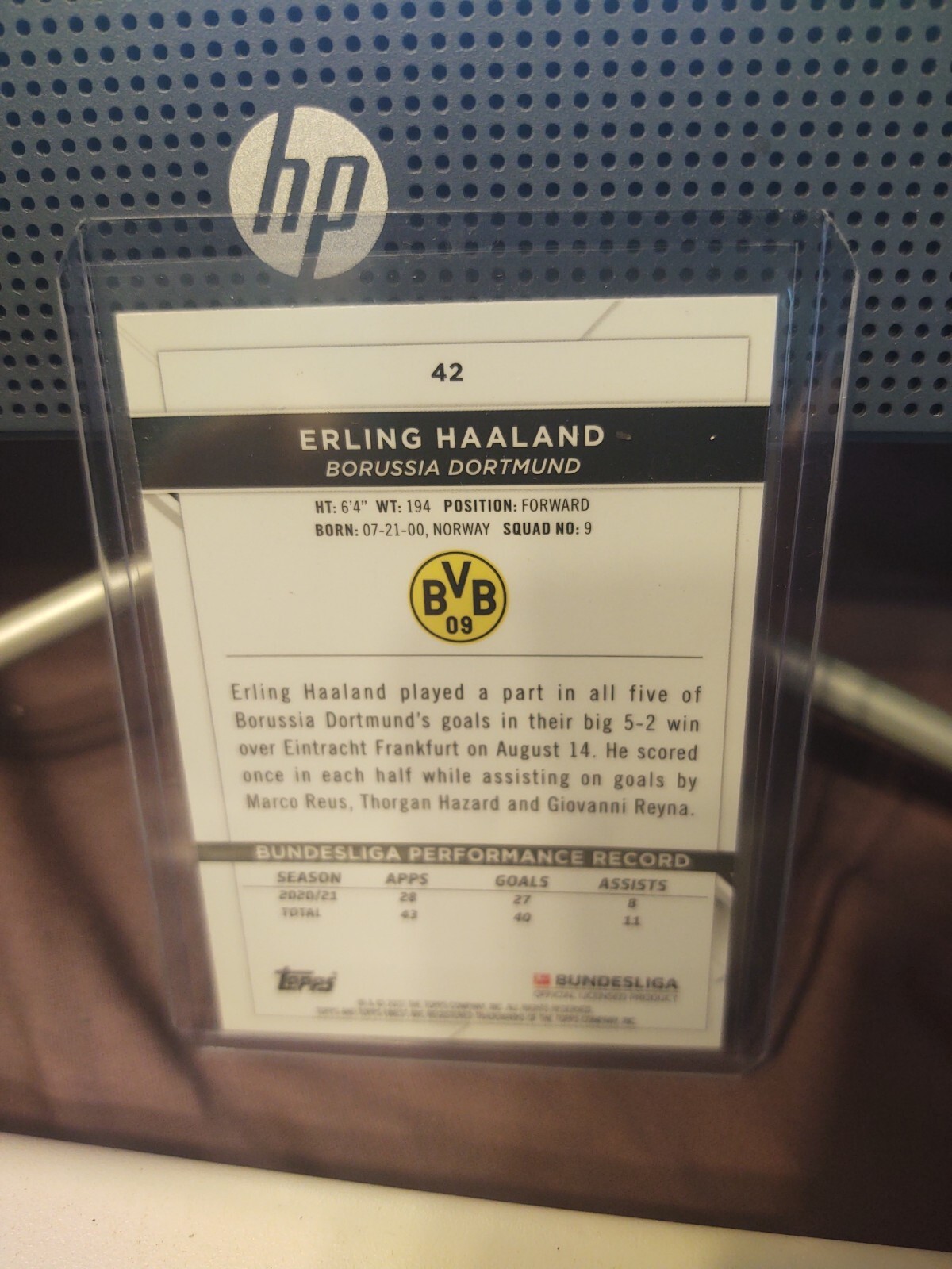 2022 Topps Finest Bundesliga Erling Halland