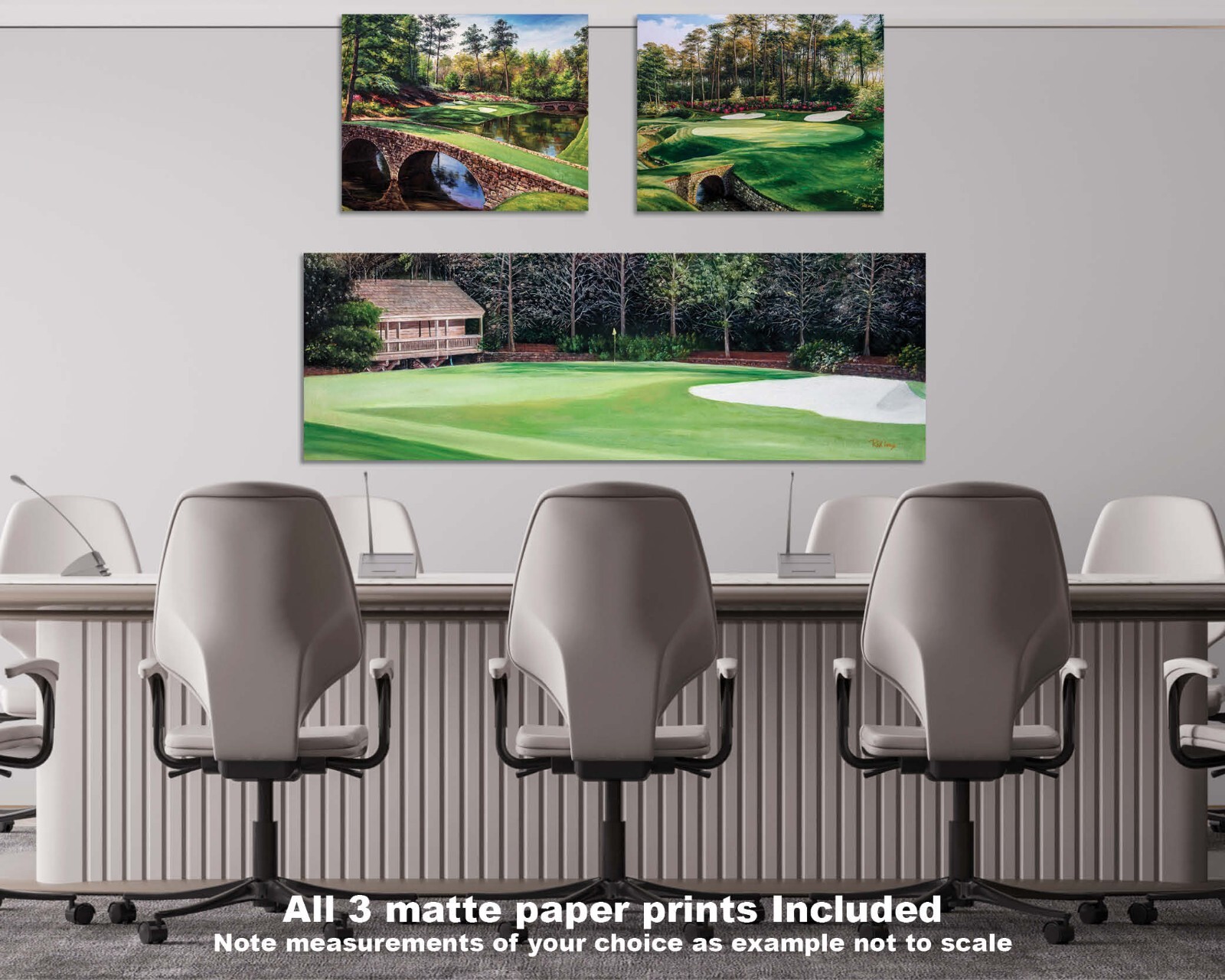 Augusta National Golf Holes 11 12 13 Amen Corner 3 Prints Masters Azalea Pan4