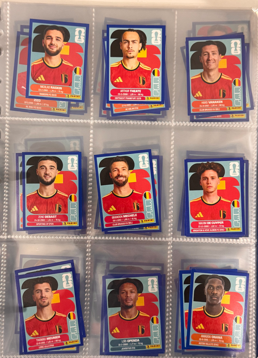2026 Panini FIFA World Cup Sticker Blue Parallel Complete Lot FWC Group A B C