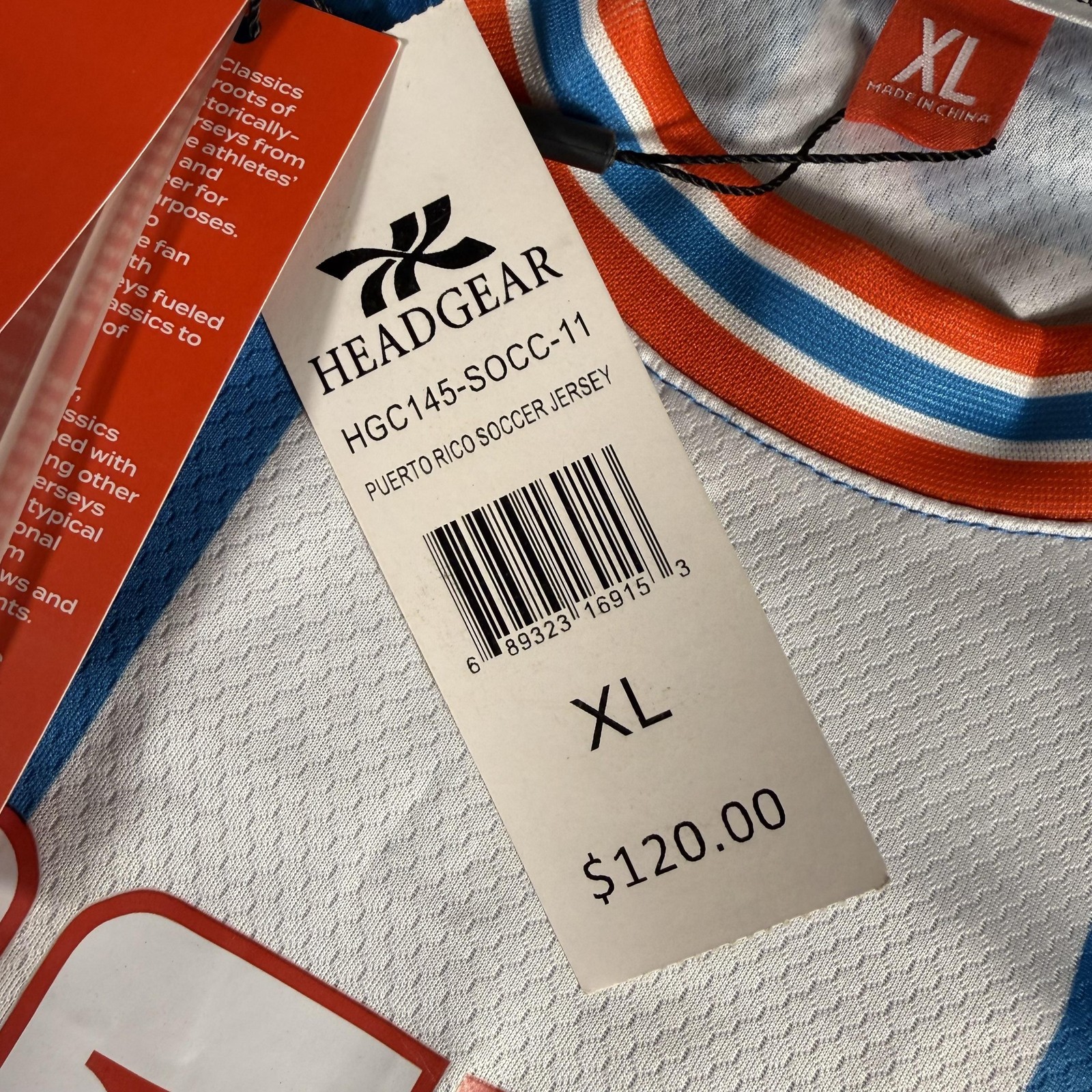 Puerto Rico Jersey Shirt Mens XL Multi-Color Soccer Headgear Classics Striped 19
