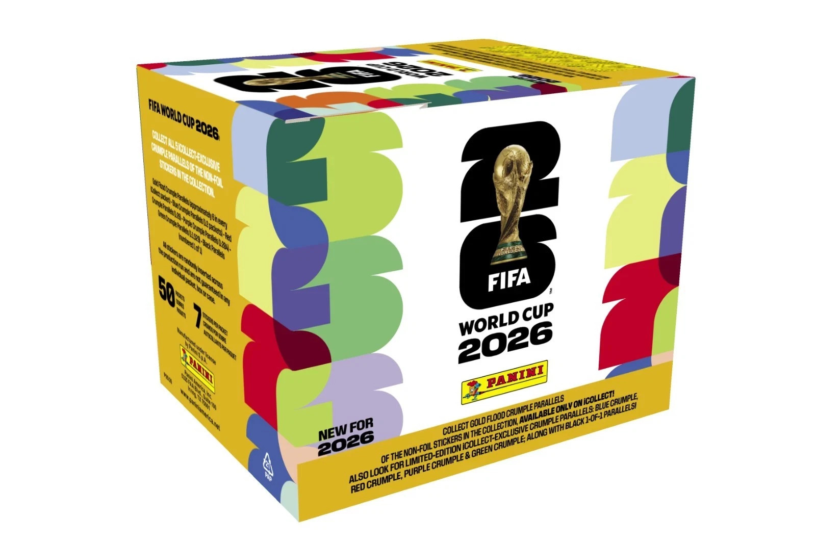 Panini FIFA World Cup 2026 Official Sticker 50-Pack Box Gold Limited 2026 New