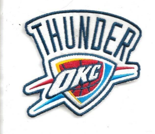 NEW 3 1/4 X 4 INCH OKLAHOMA CITY THUNDER OKC IRON ON PATCH FREE SHIP