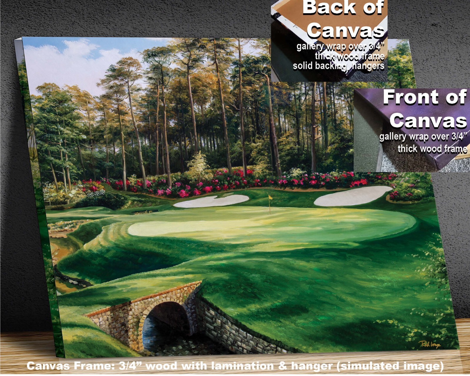 Augusta National Golf Holes 11 12 13 Amen Corner 3 Prints Masters Azalea Pan4